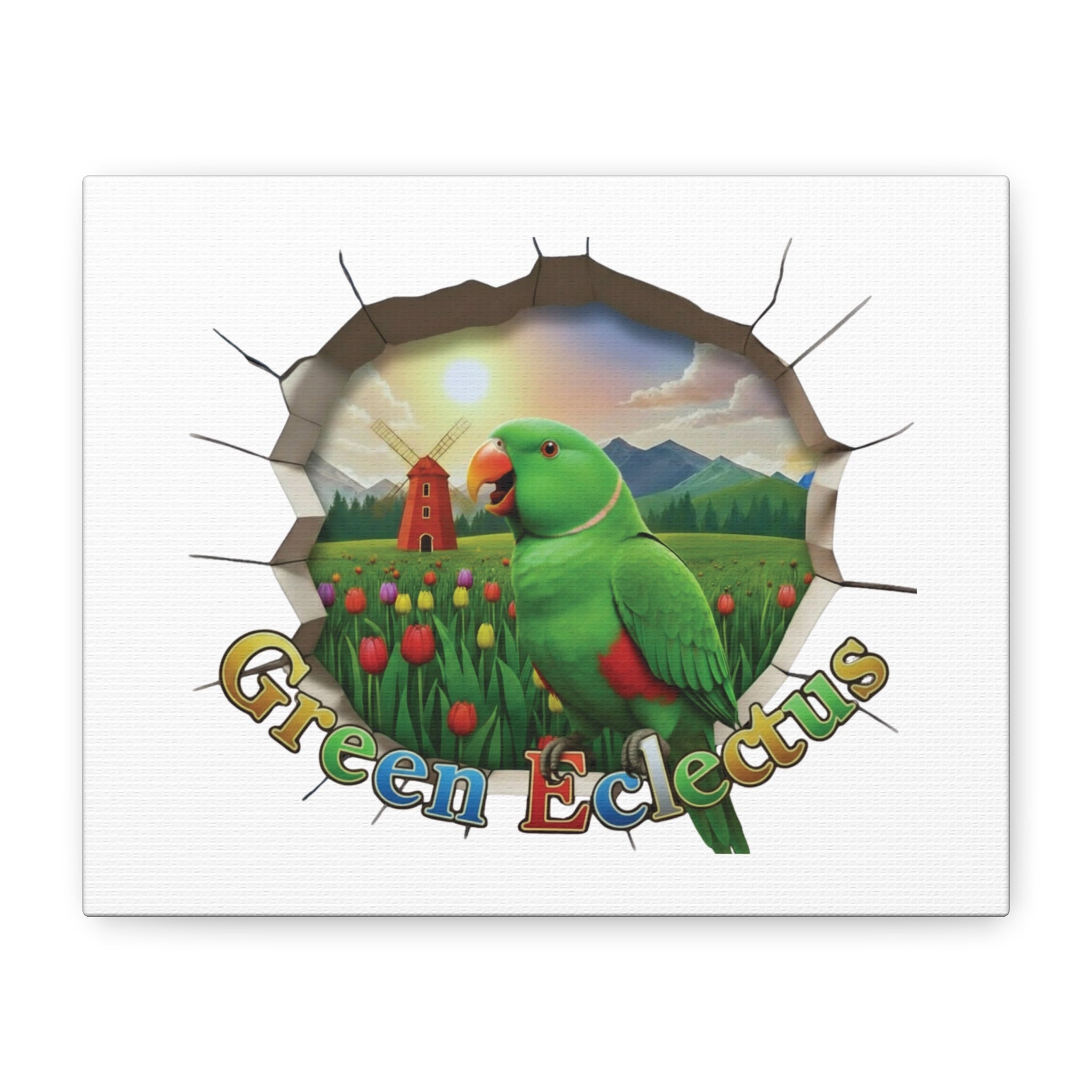 Green Eclectus Breakthrough Wall-Hanging