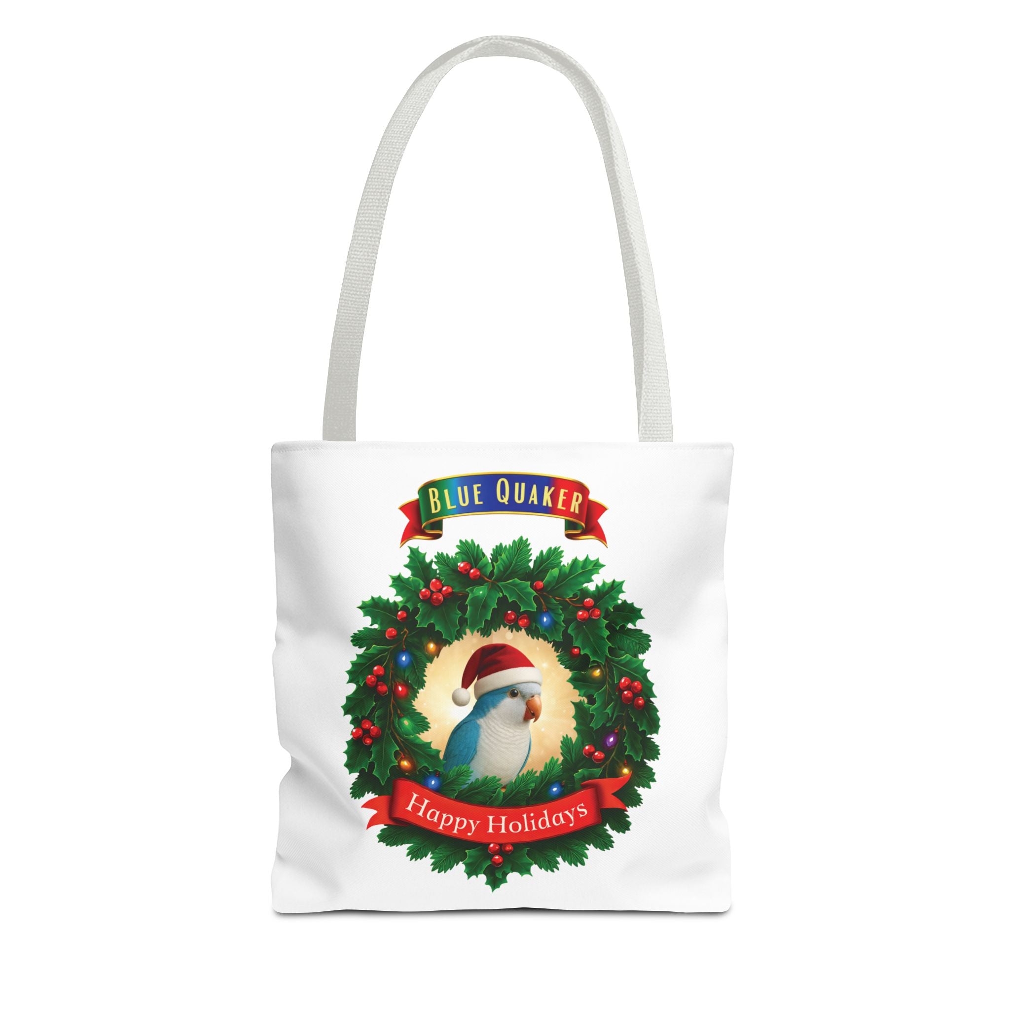 Happy Holidays Blue Quaker Tote Bag