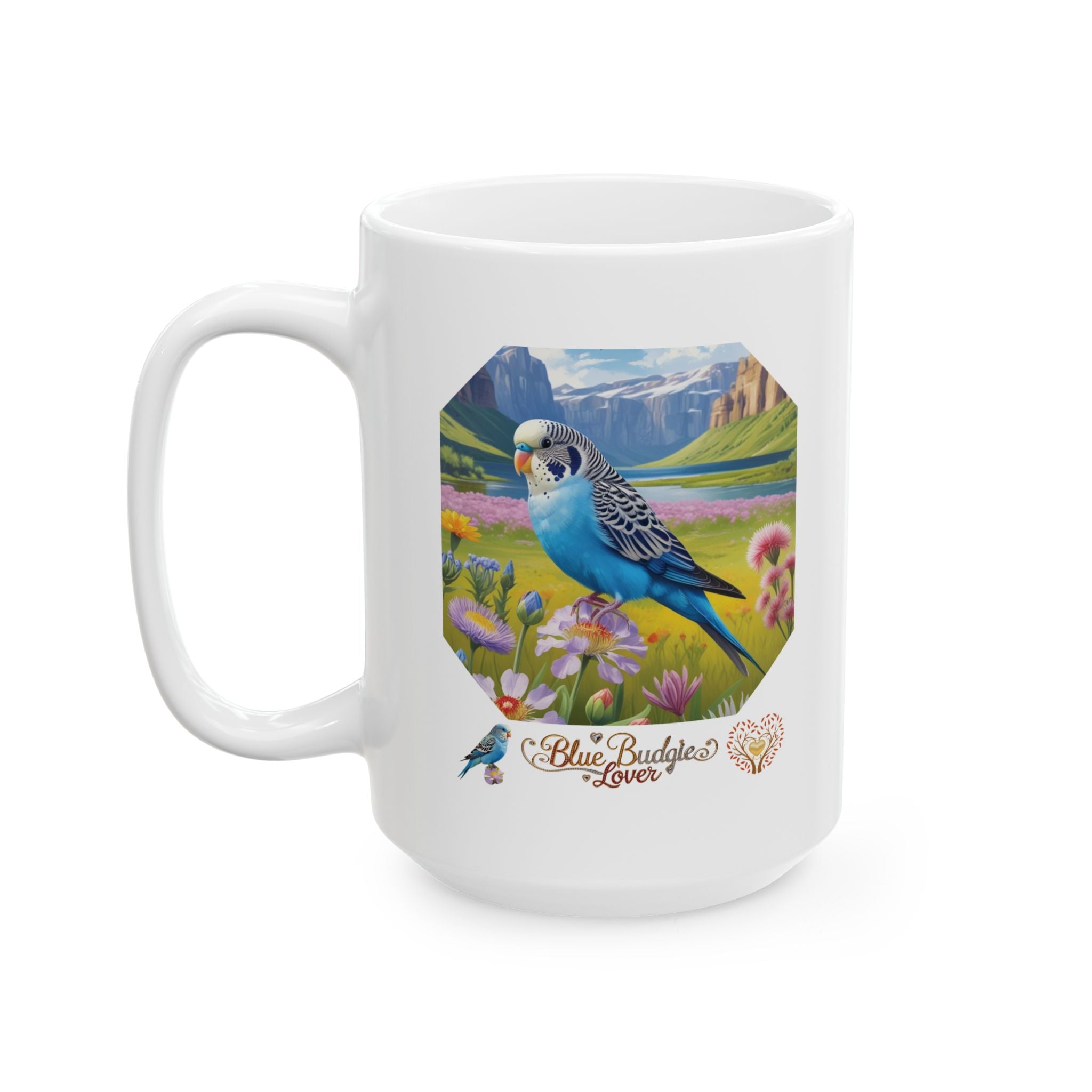 Blue Budgie Lover Nature Scenic Mug