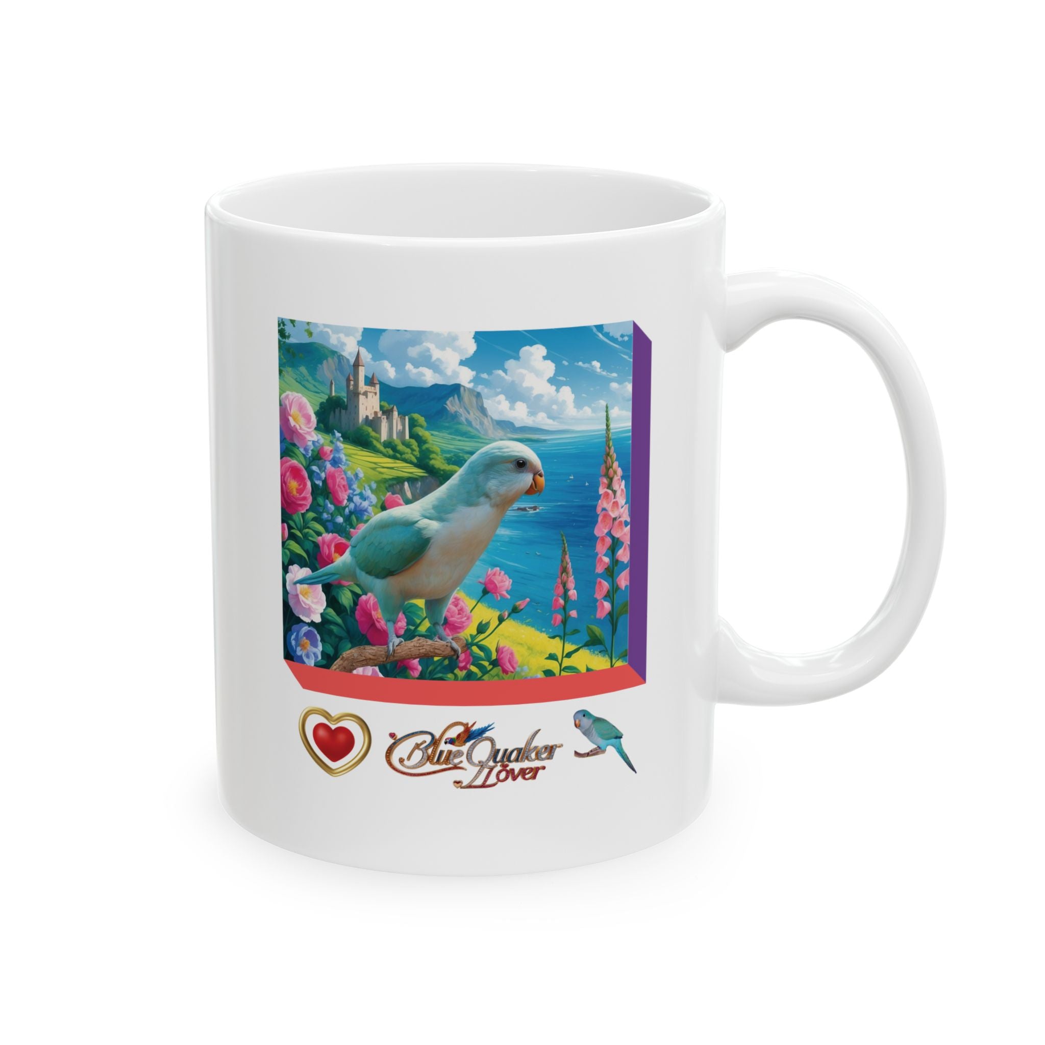 Blue Quaker Floral Lake Mug