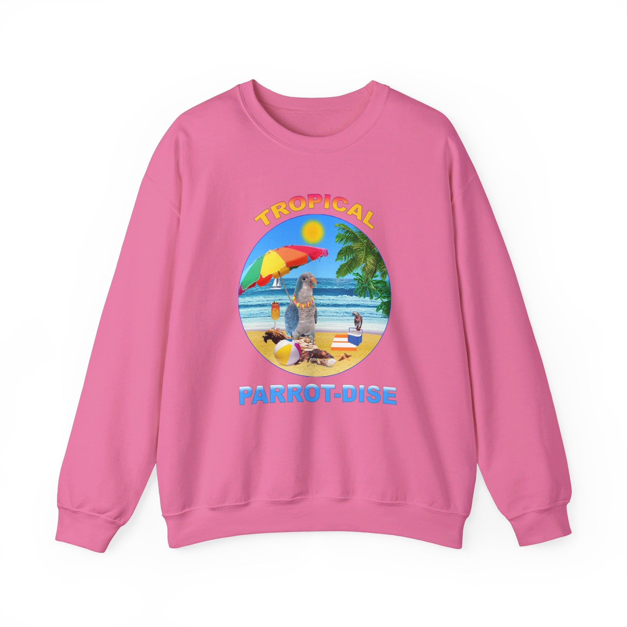 Tropical Parrot-Dise Blue Quaker Sweatshirt