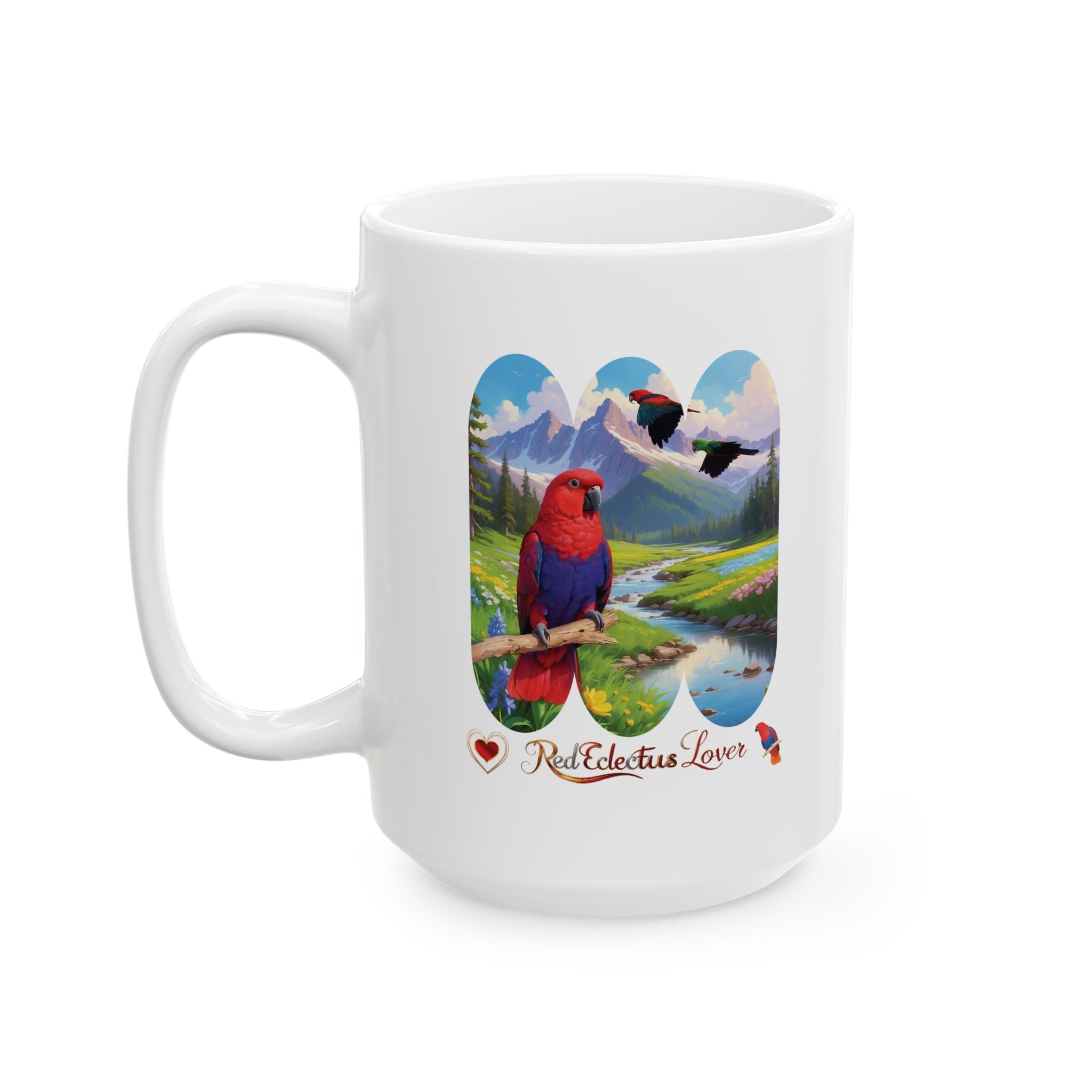 Red Eclectus Lover Lake Scenic Mug