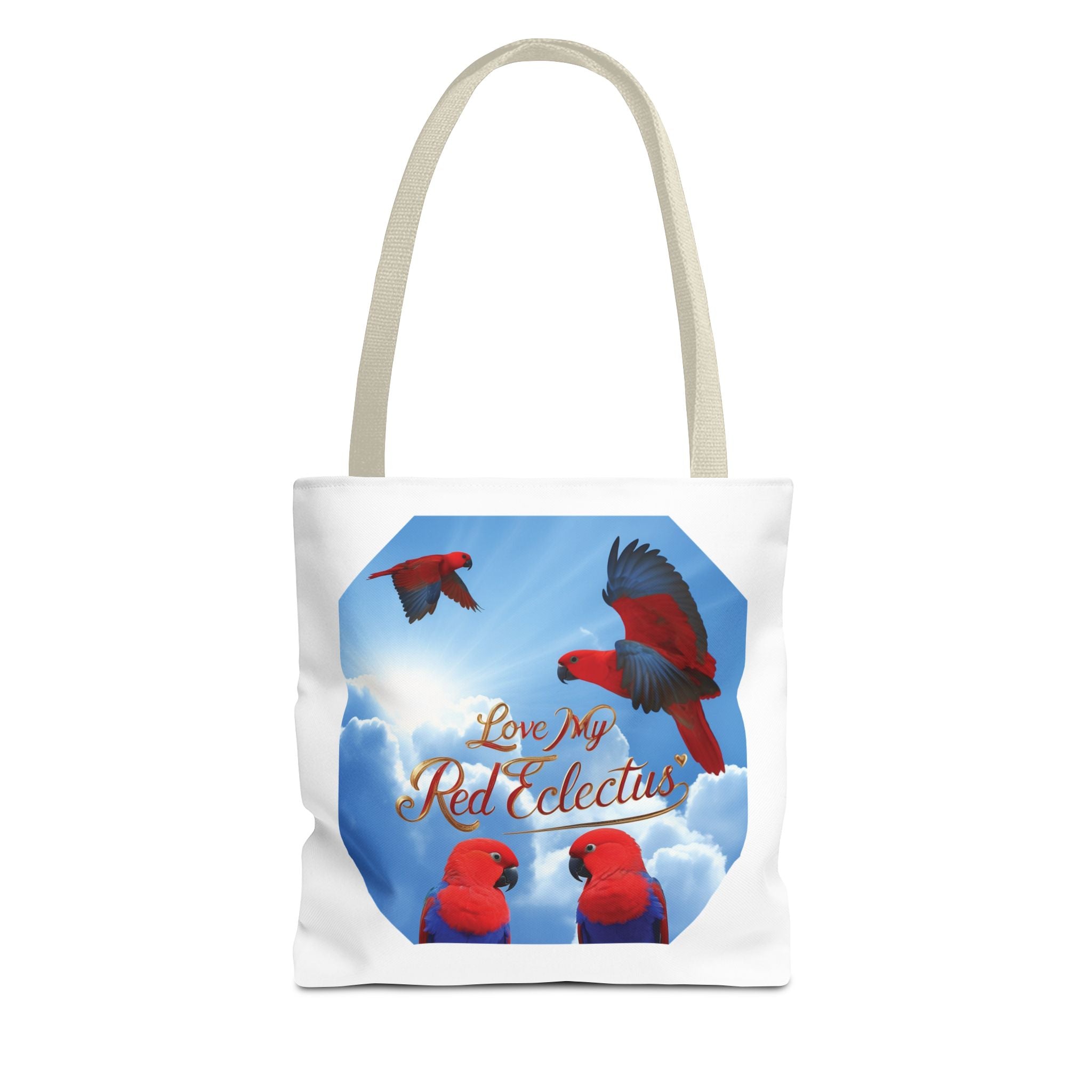 Red Eclectus Tote Bag