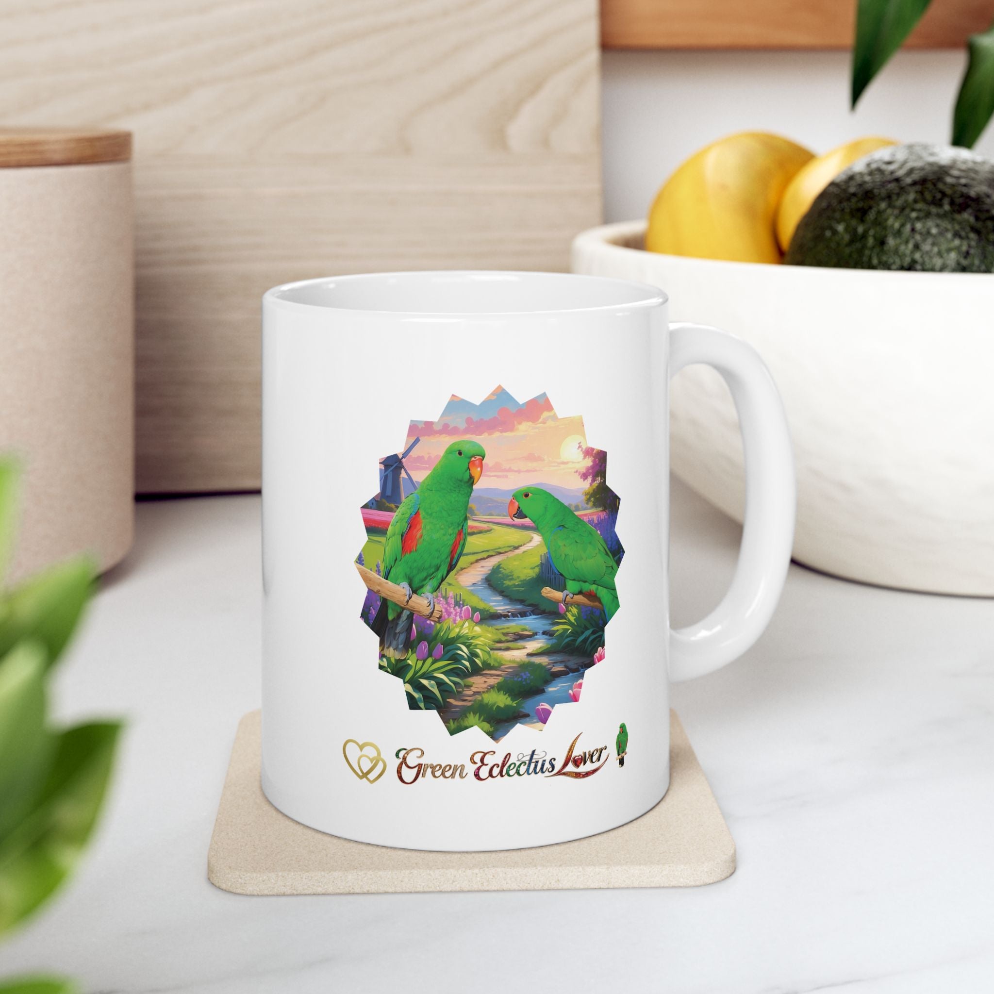 Green Eclectus Mug