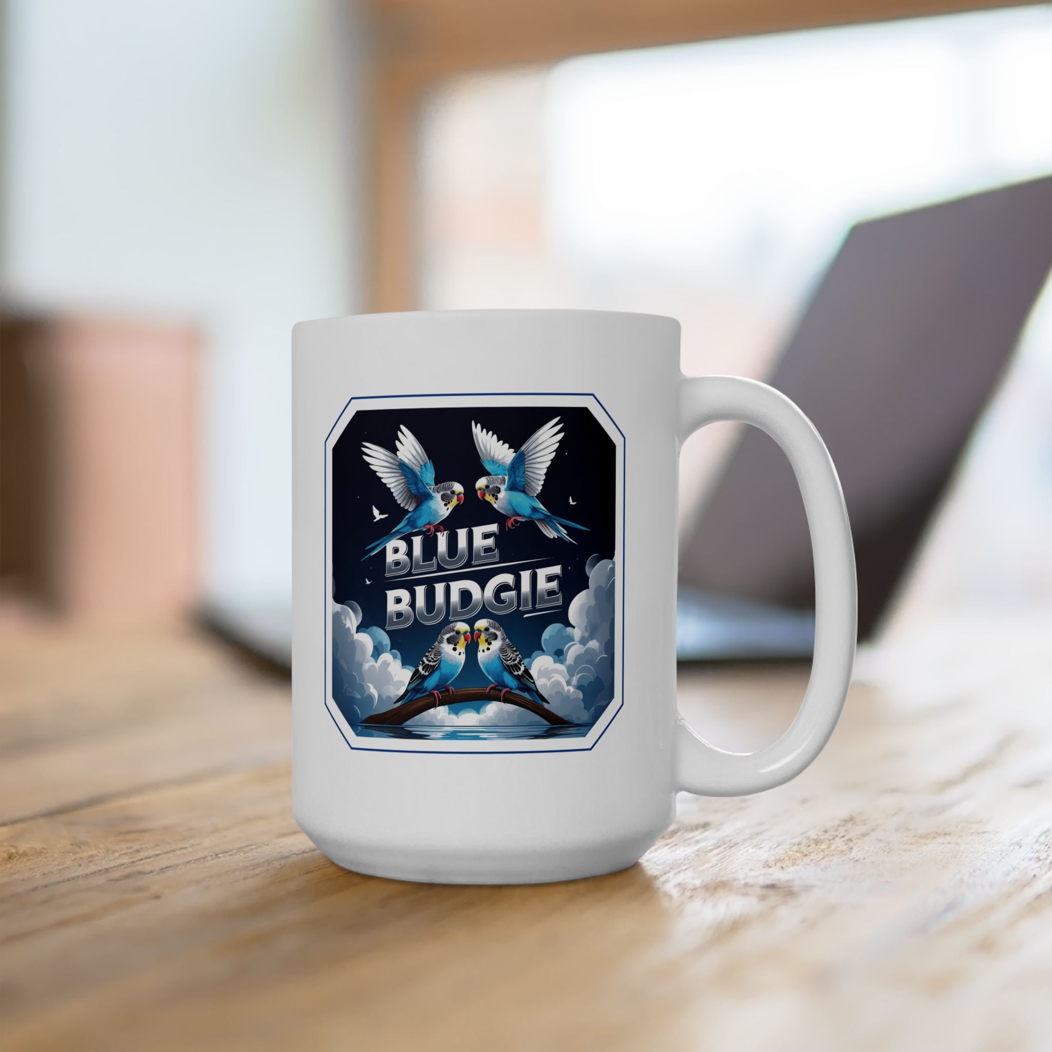 Blue Budgie Night Sky Mug