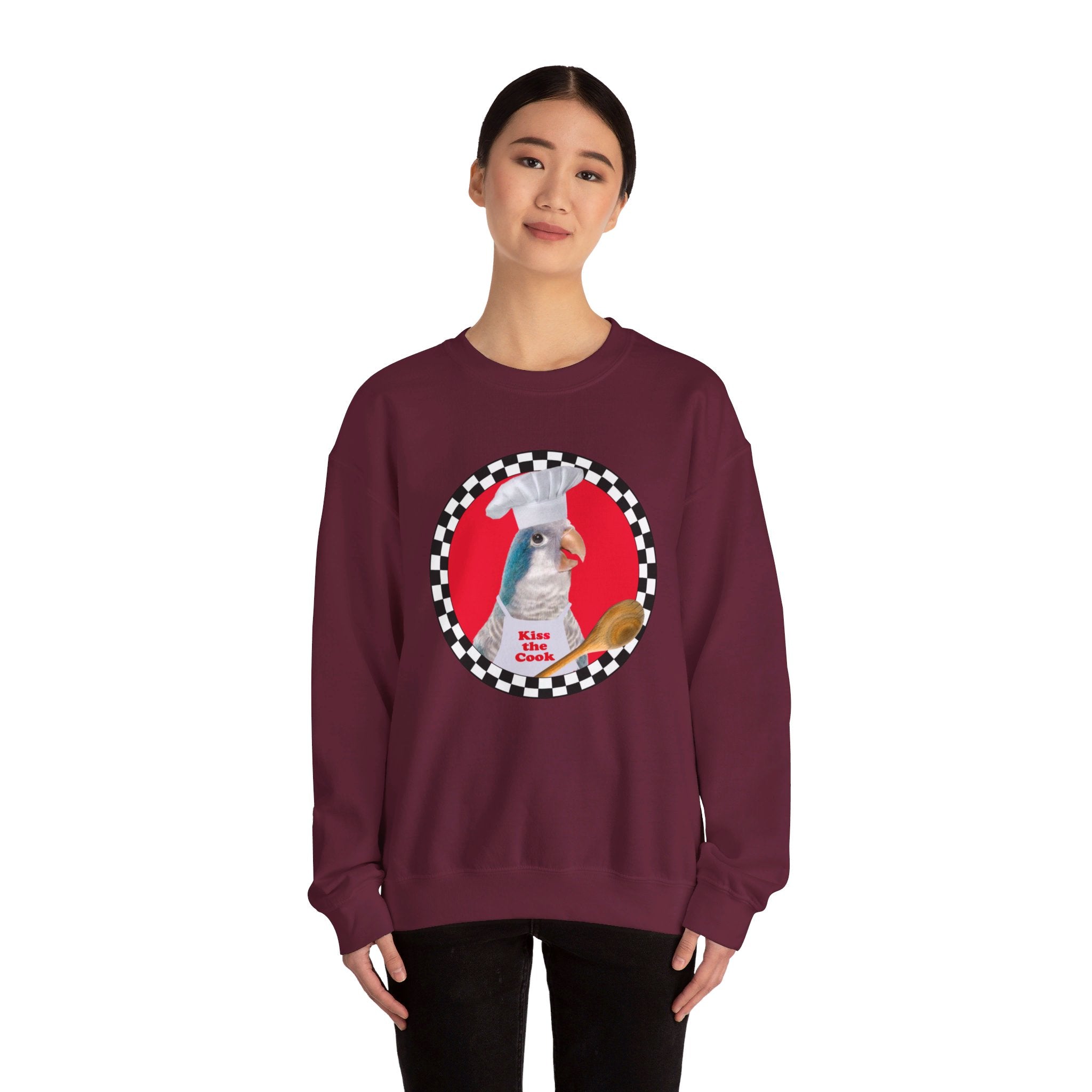 Kiss The Cook Spoon Blue Quaker Sweatshirt