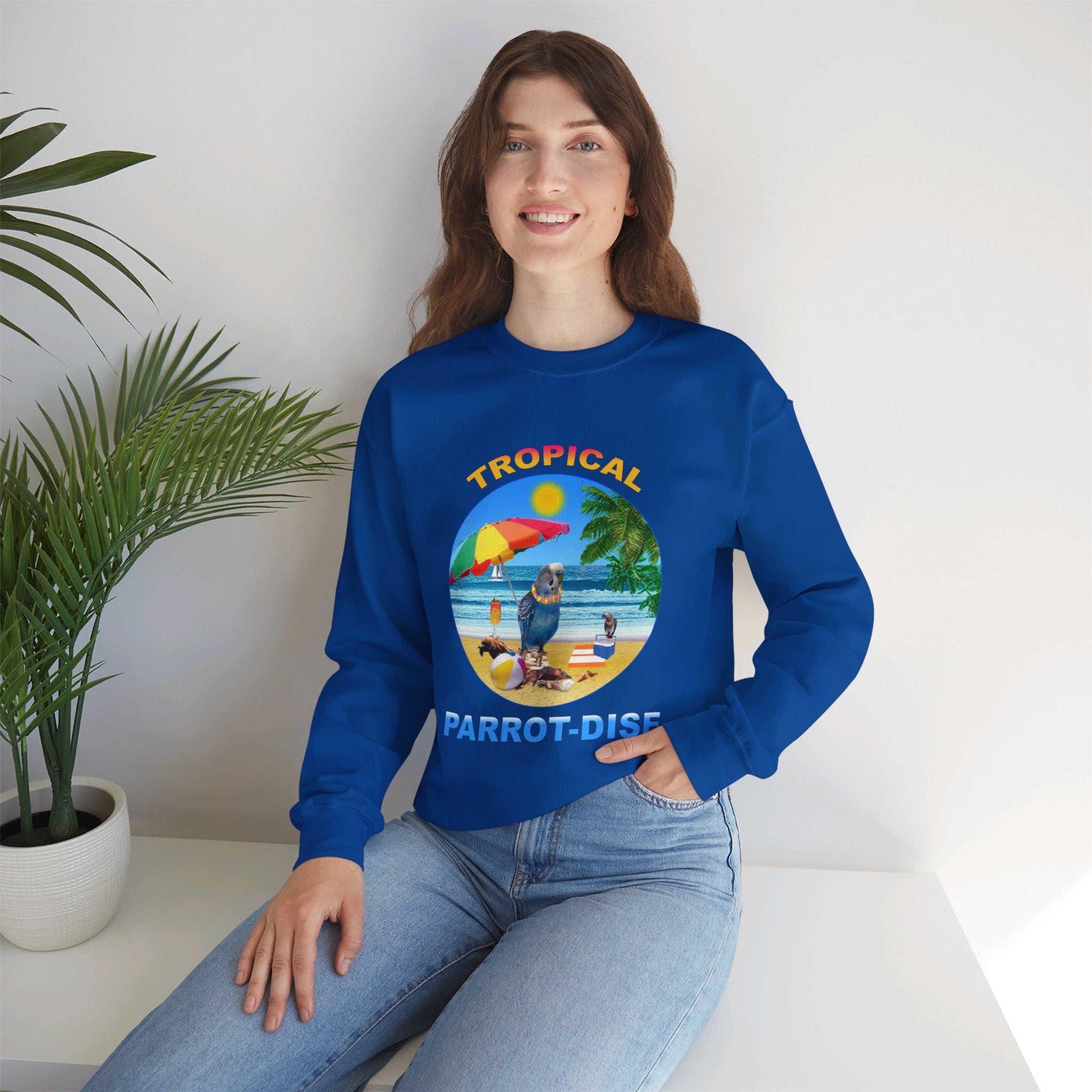 Tropical Parrot-Dise Blue Budgie Sweatshirt