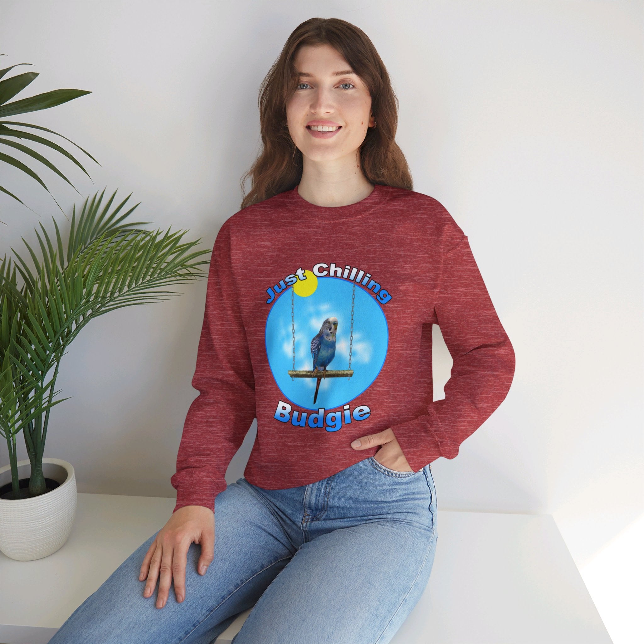 Just Chilling Swing Blue Budgie Sweatshirt