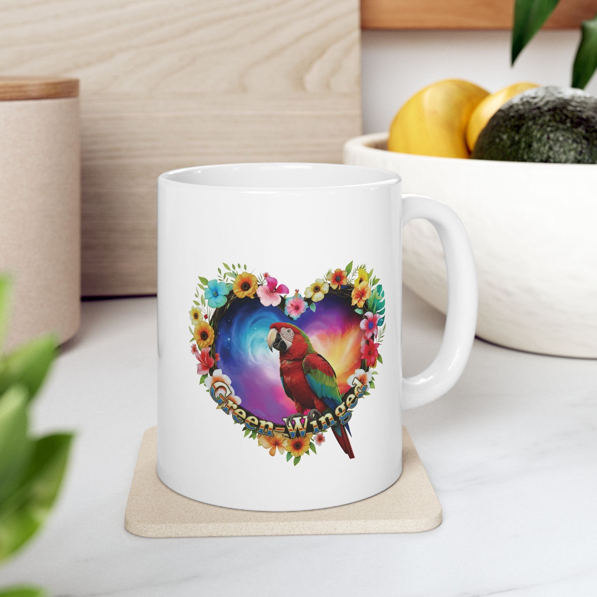 Colorful Green Winged Mug