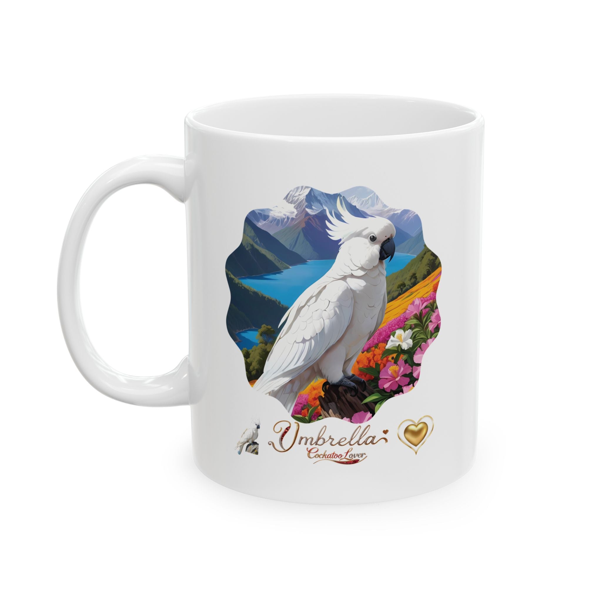 Floral Umbrella Cockatoo Lover Mug
