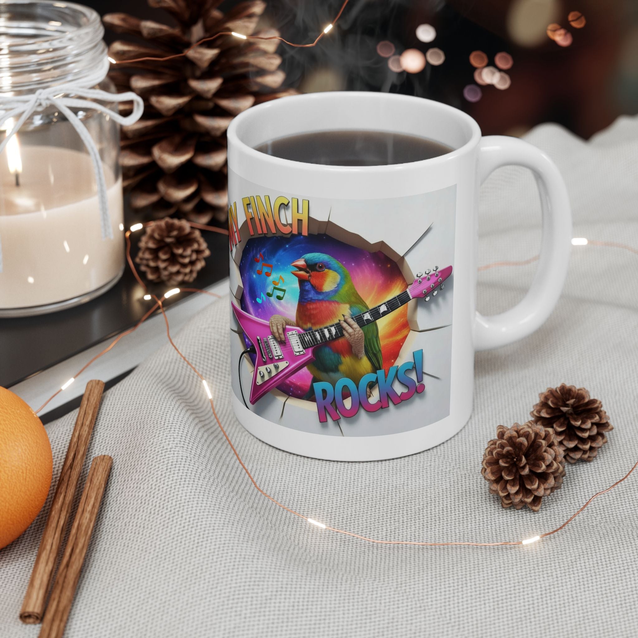 My Finch Rocks Guitar Mug