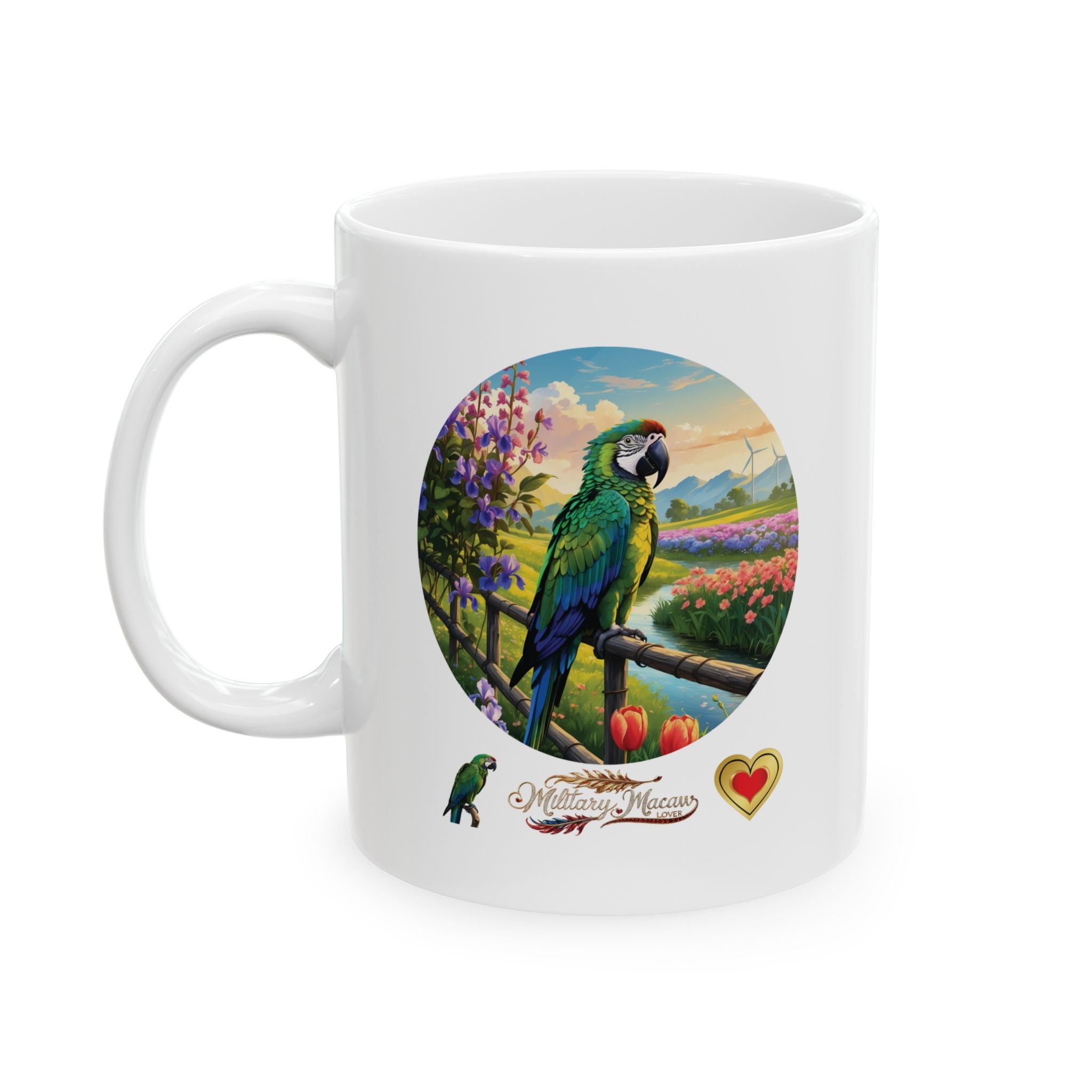 Military Macaw Lover Floral Mug