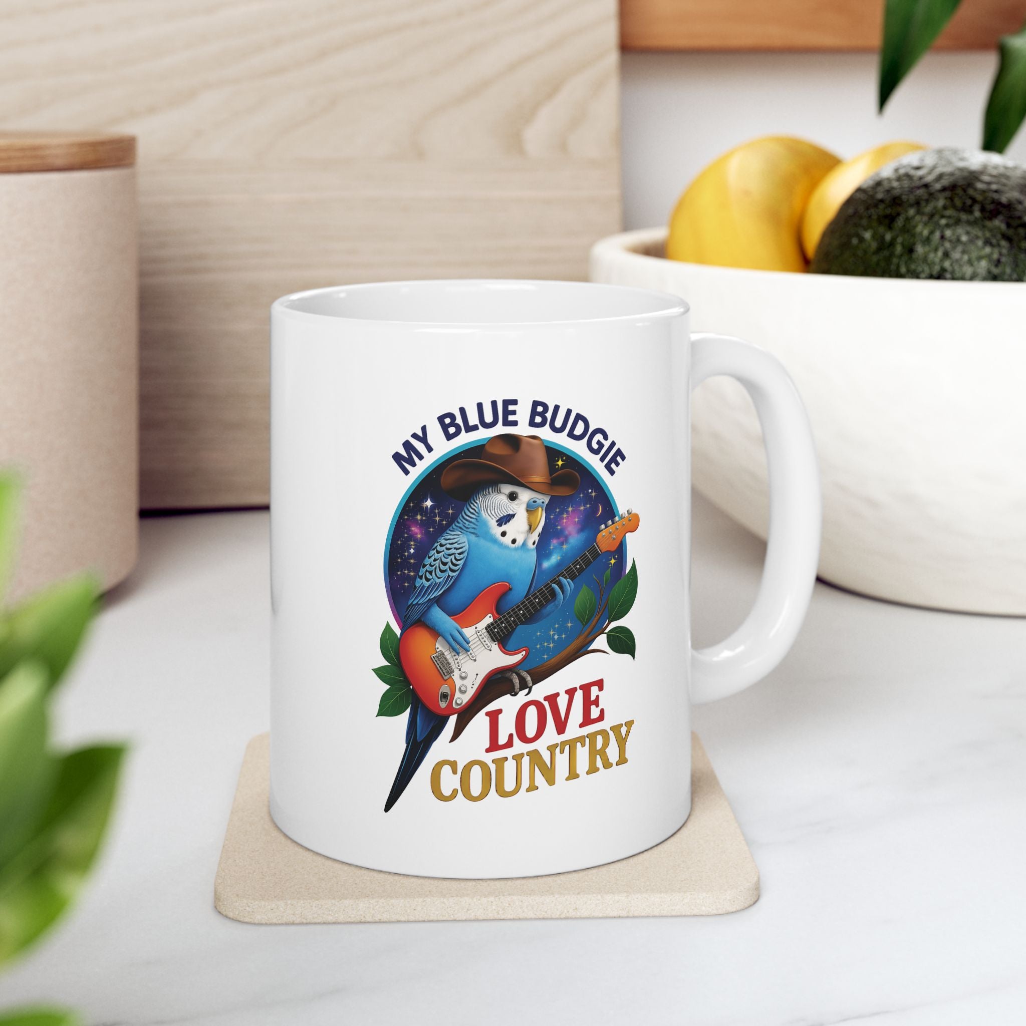 My Blue Budgie Loves Country Mug