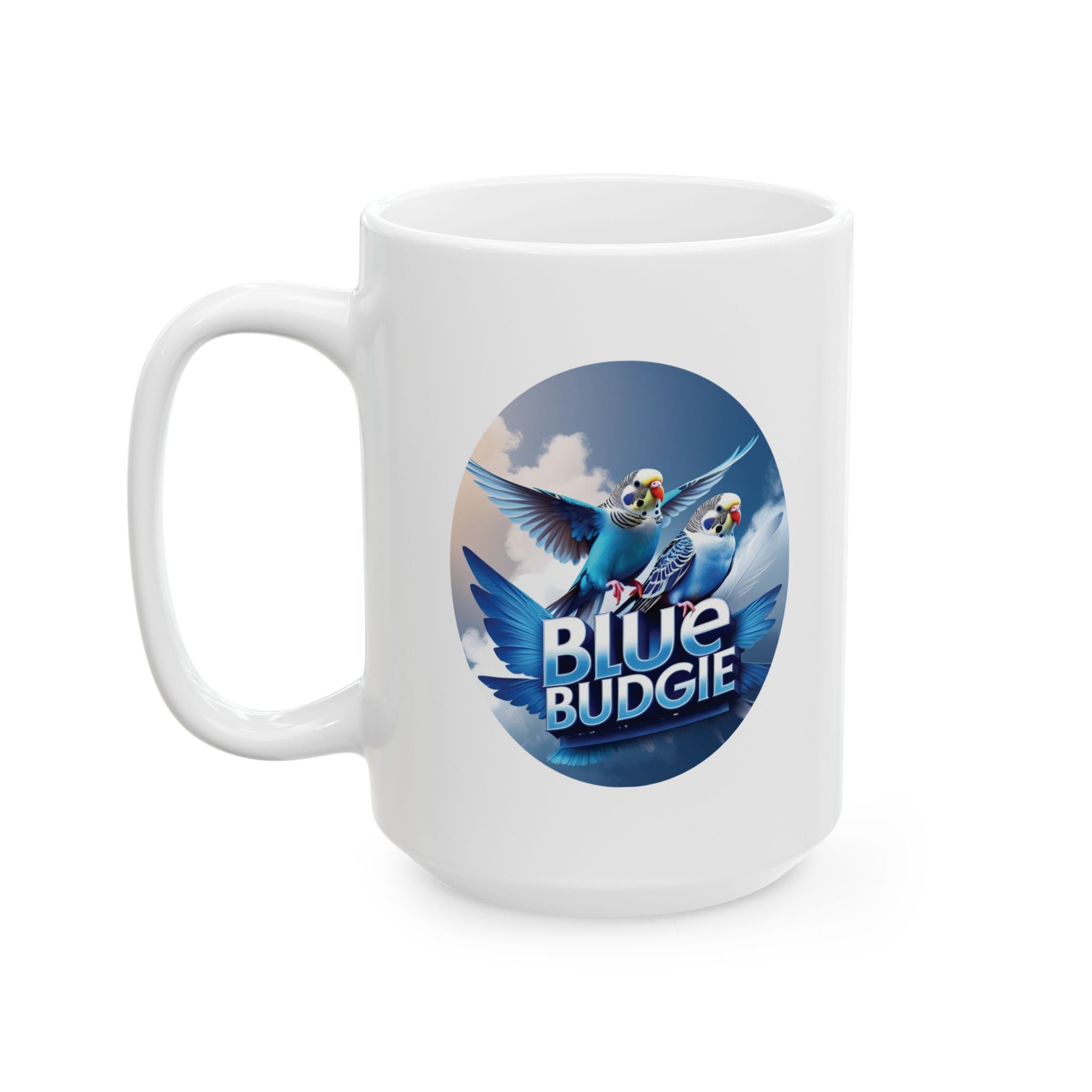 Flying Blue Budgie Sky Mug