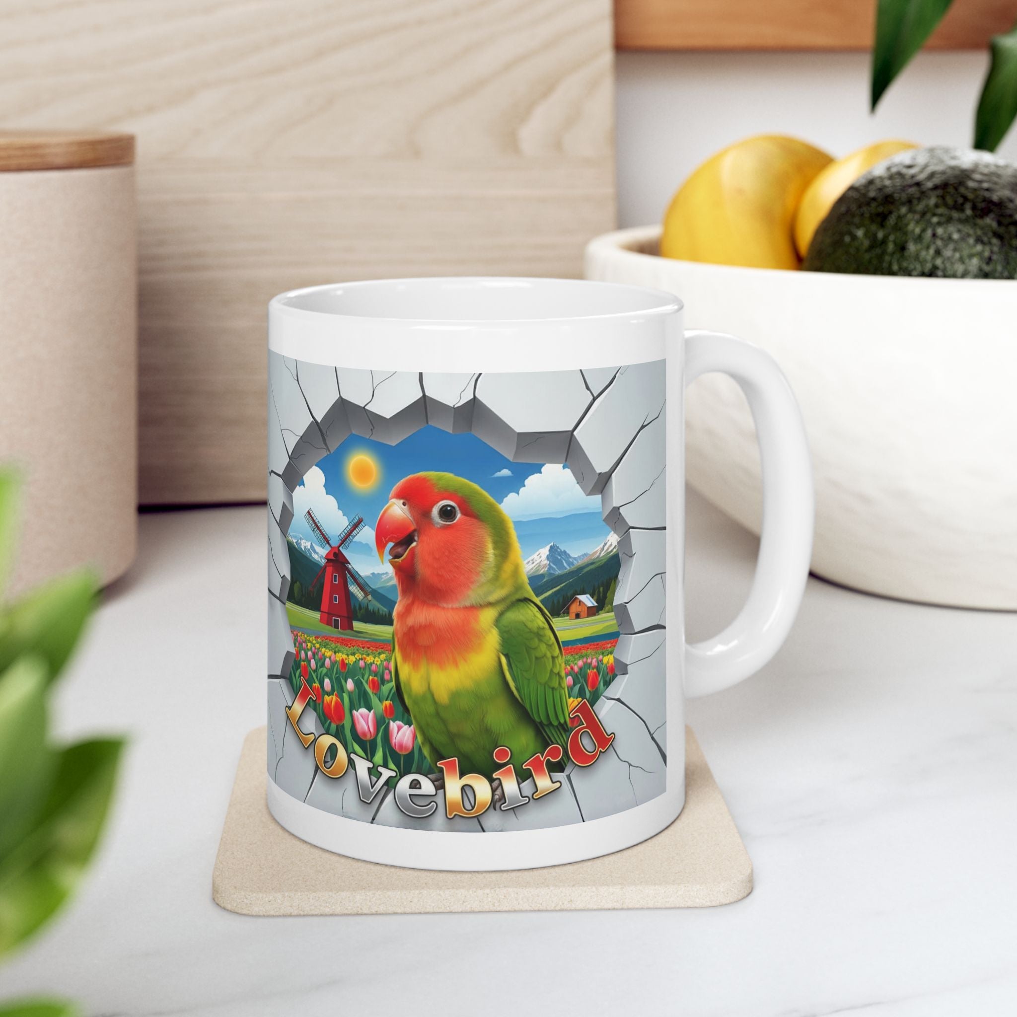 Lovebird Meadow Scenic Mug