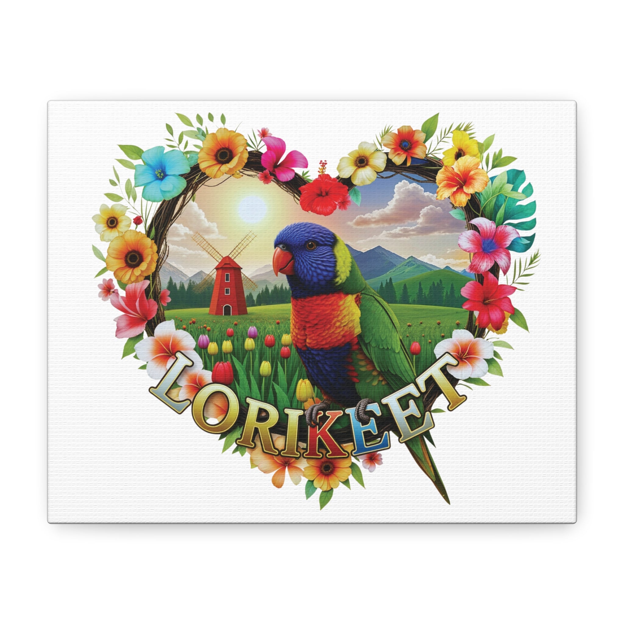Lorikeet Floral Garden Wall-Hanging