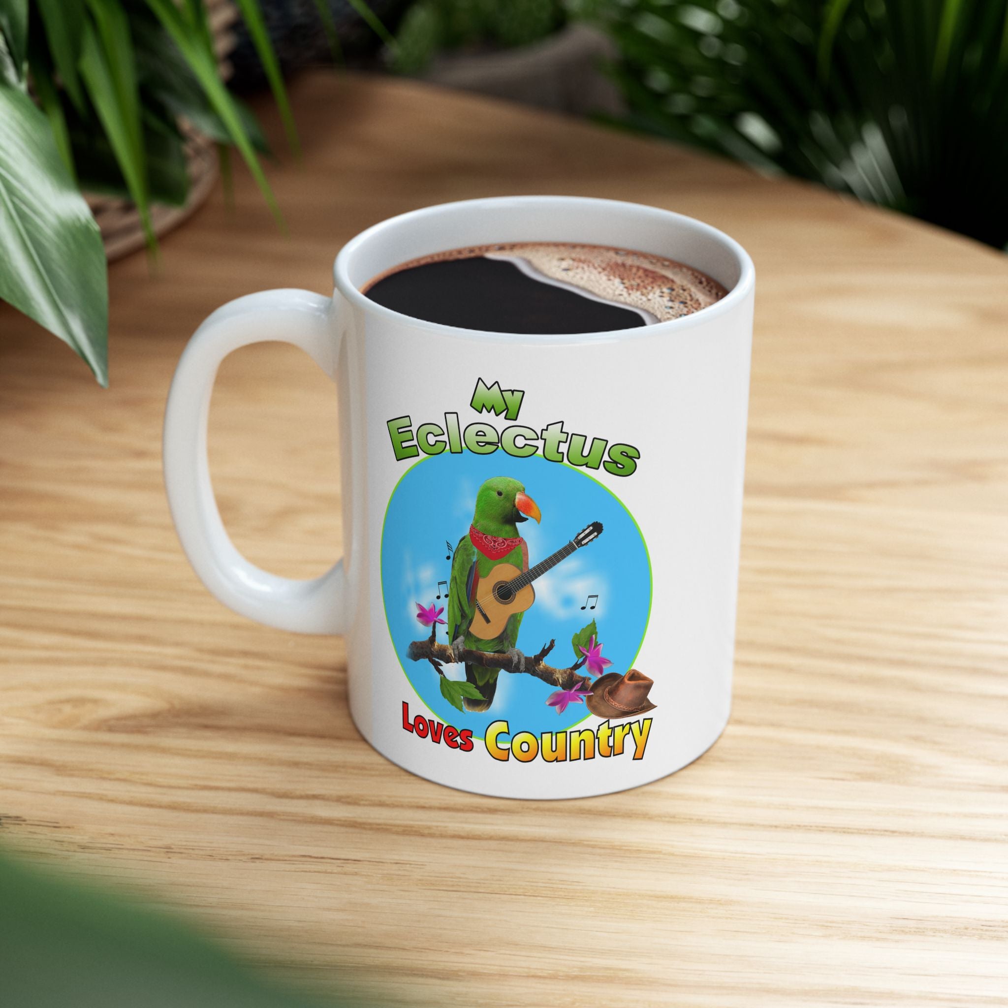My Green Eclectus Loves Country Mug
