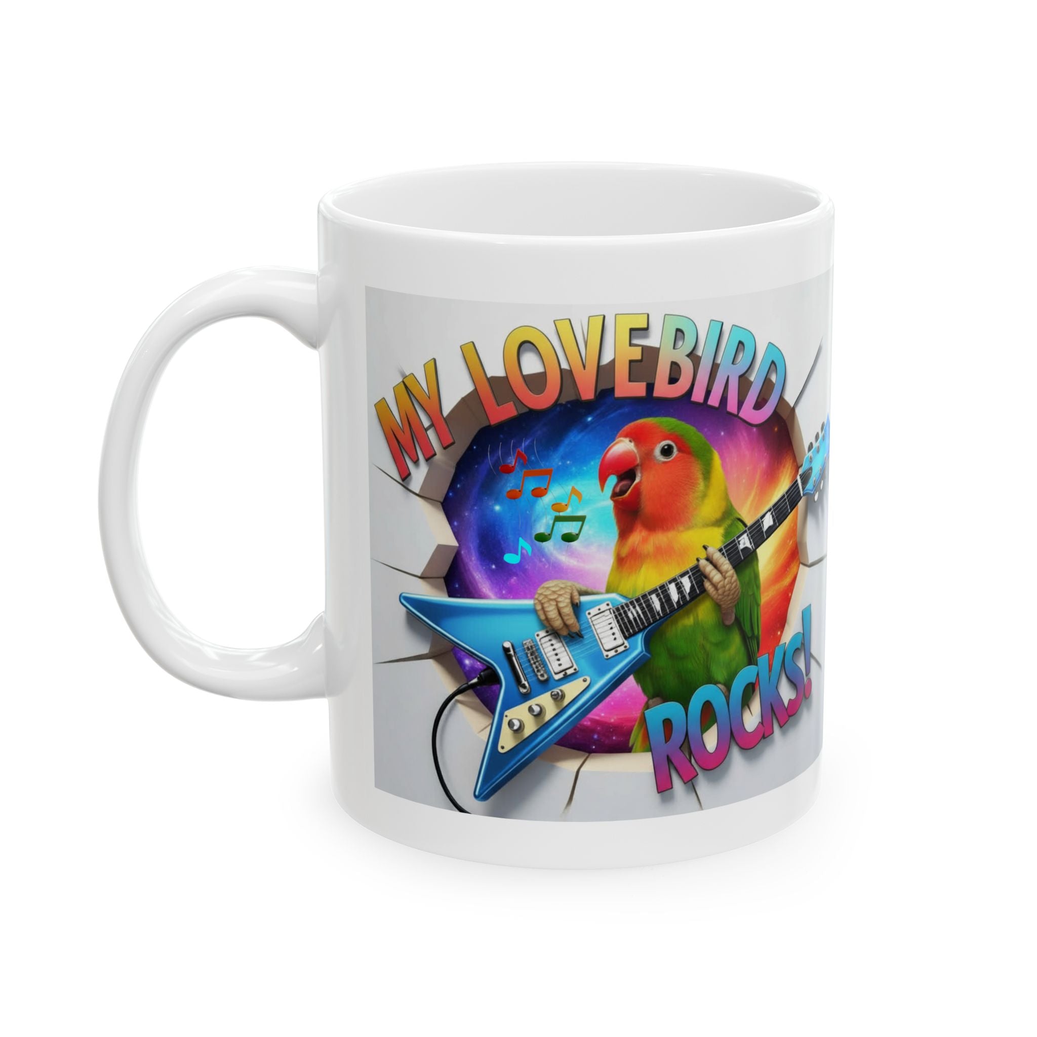 My Lovebird Rocks Guitar Mug