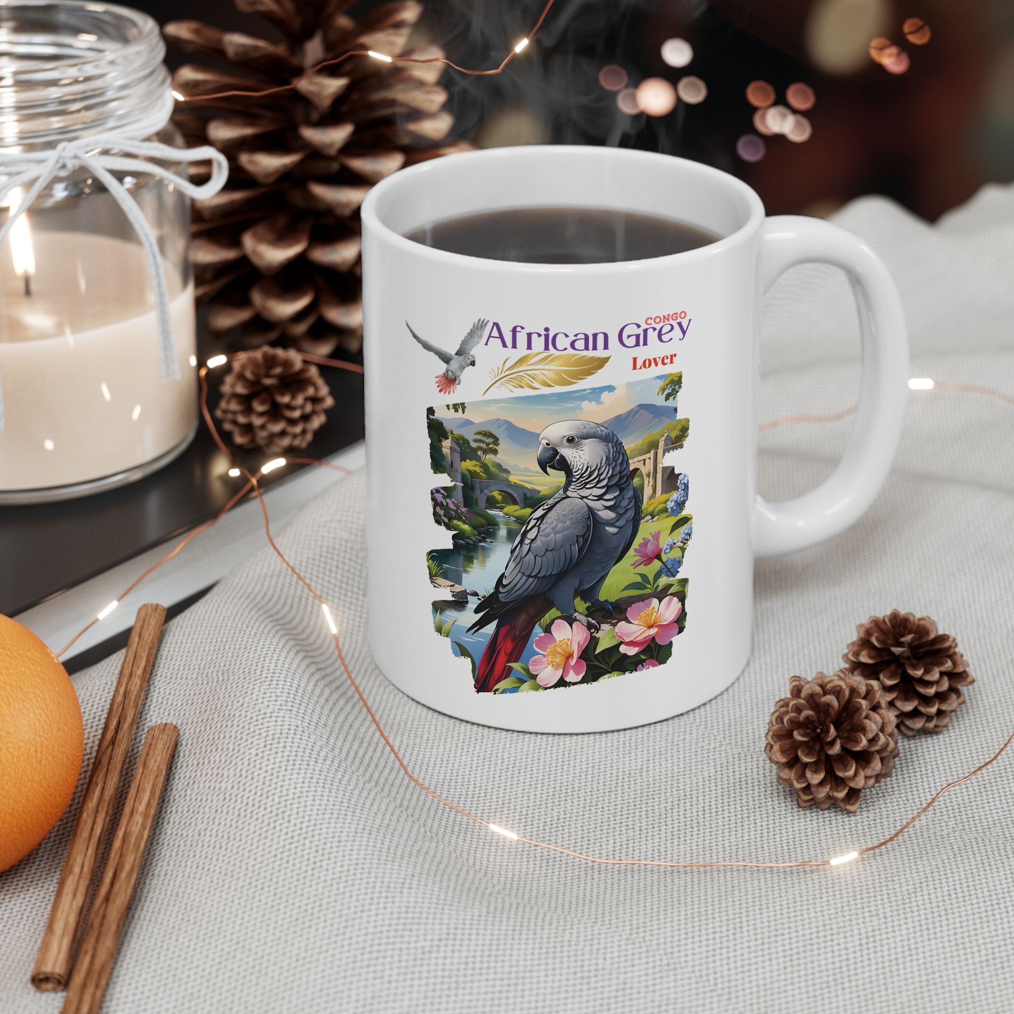 African Grey Congo Ceramic Mug