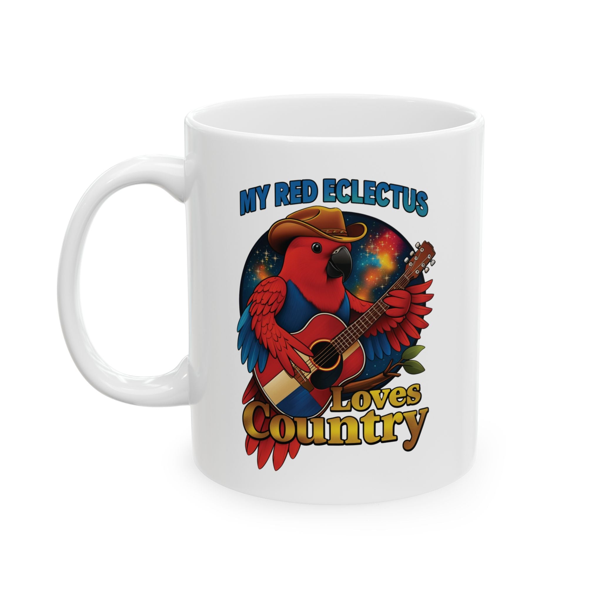 My Red Eclectus Loves Country Mug