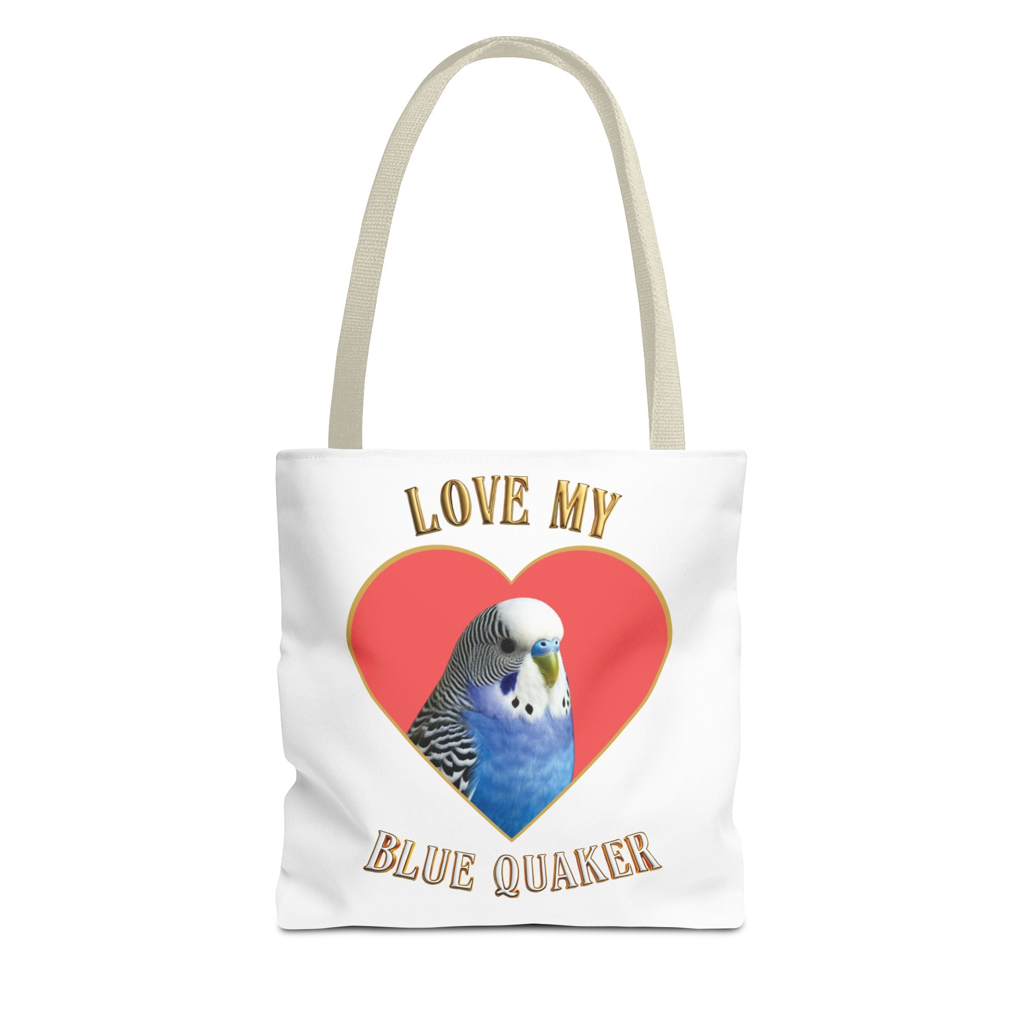 Love My Blue Budgie Heart Tote Bag