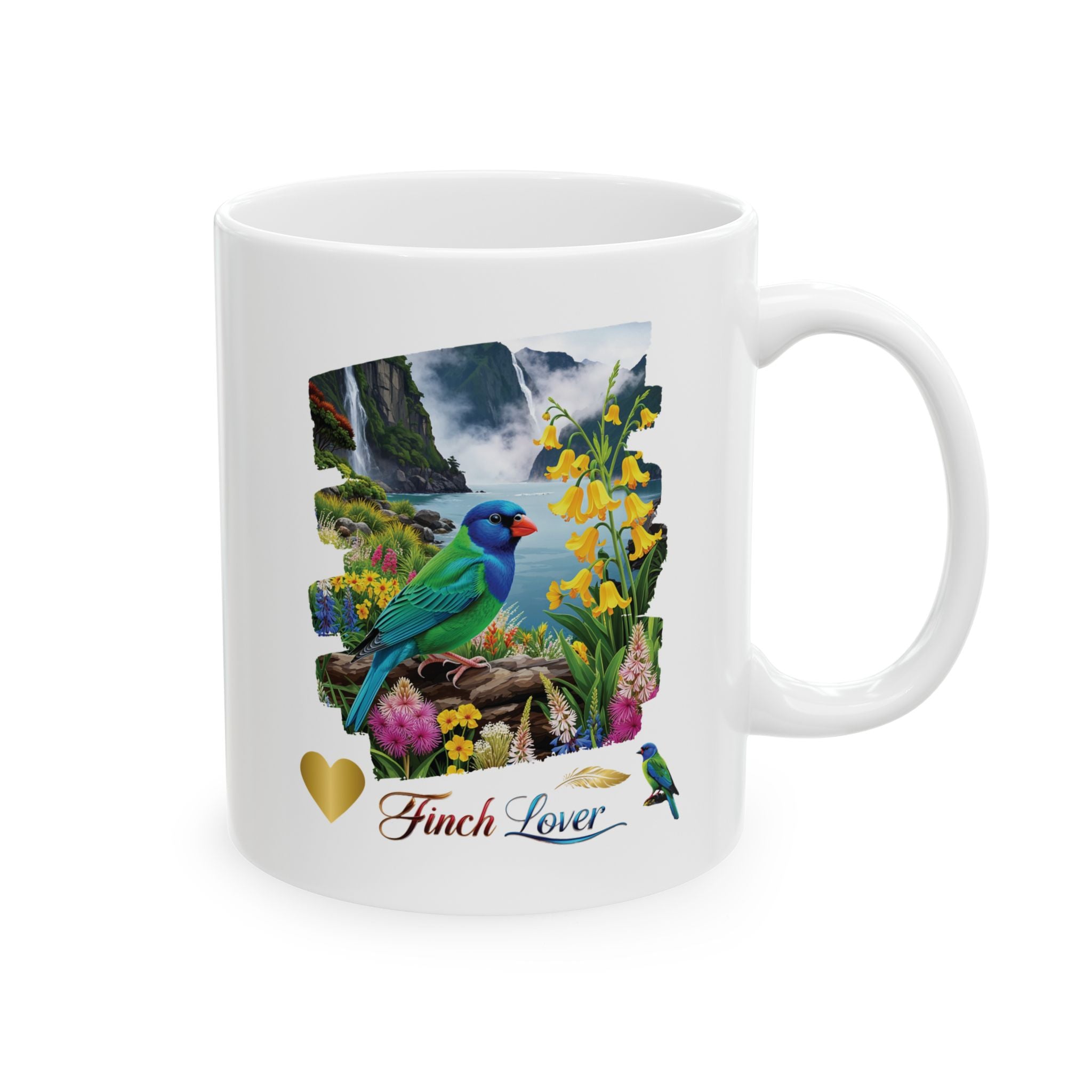 Finch Lover Waterfall Mug