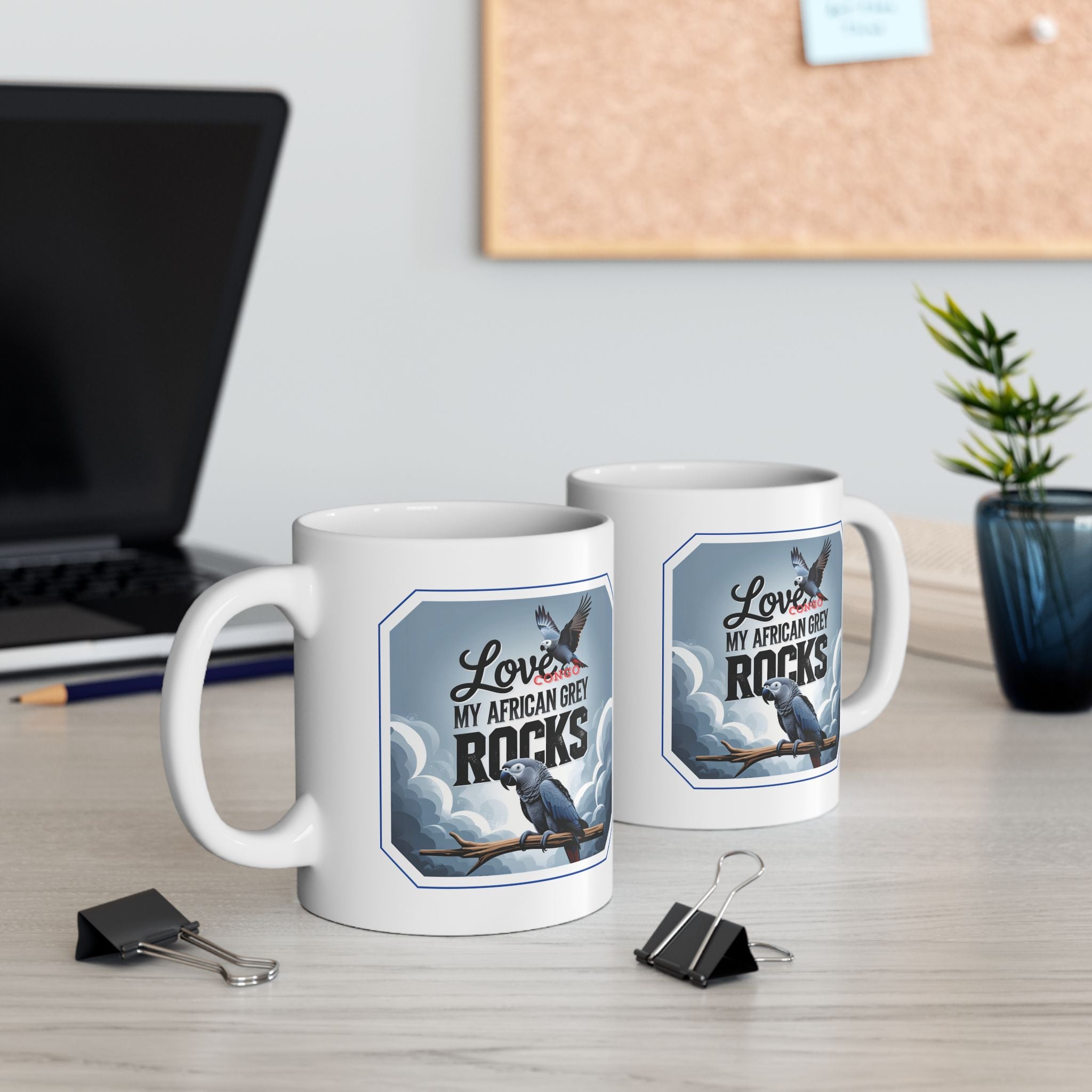 African Grey Ceramic Mug