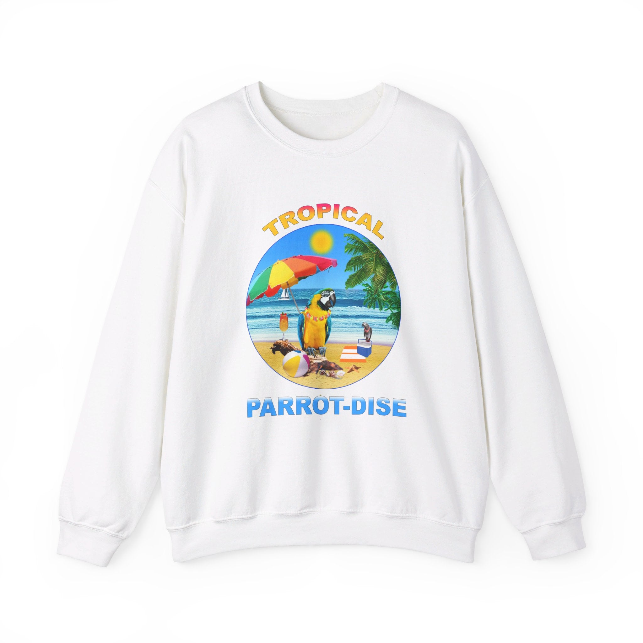 Tropical Parrot-Dise Blue And Gold Sweatshirt