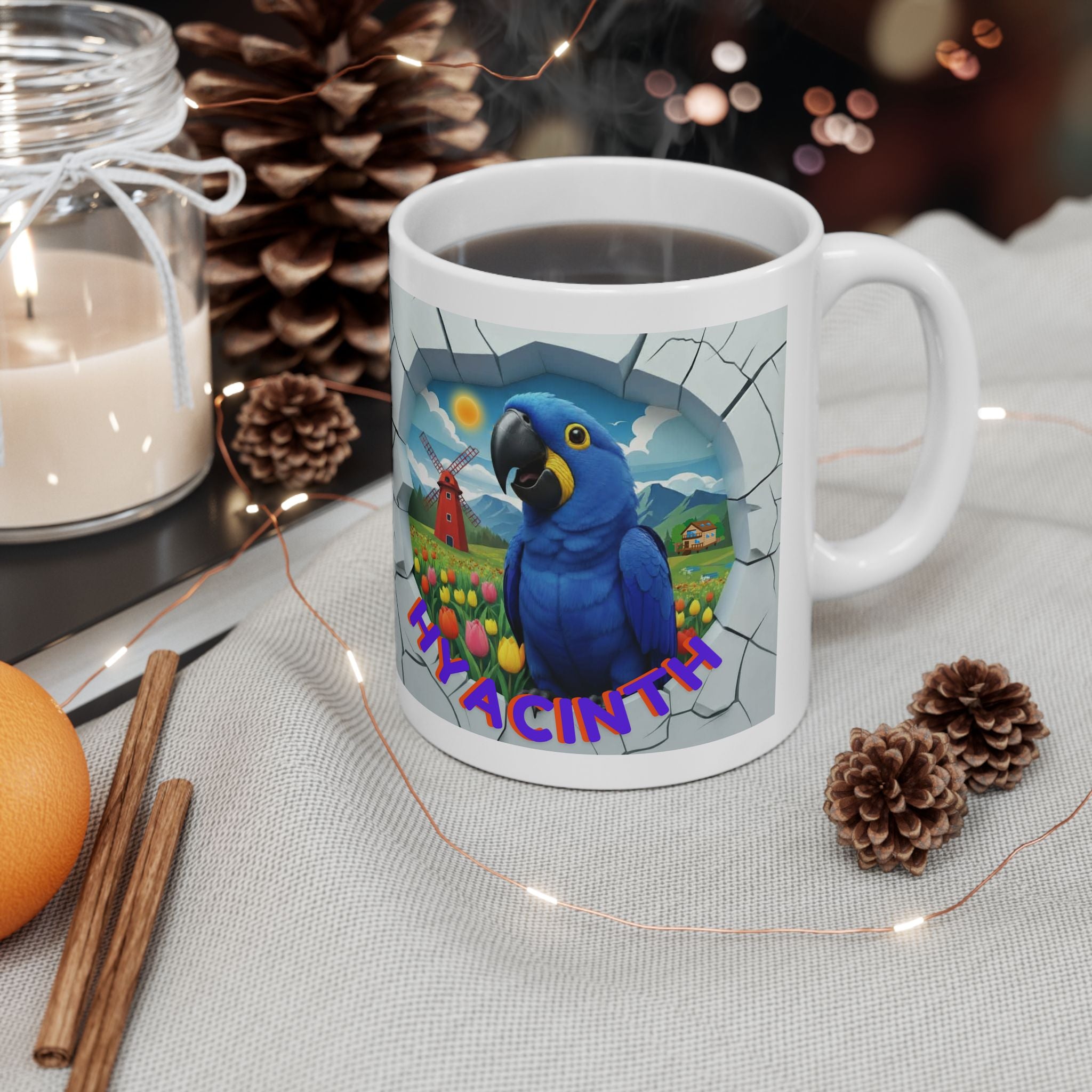 Blue Hyacinth Tulip Windmill Field Mug