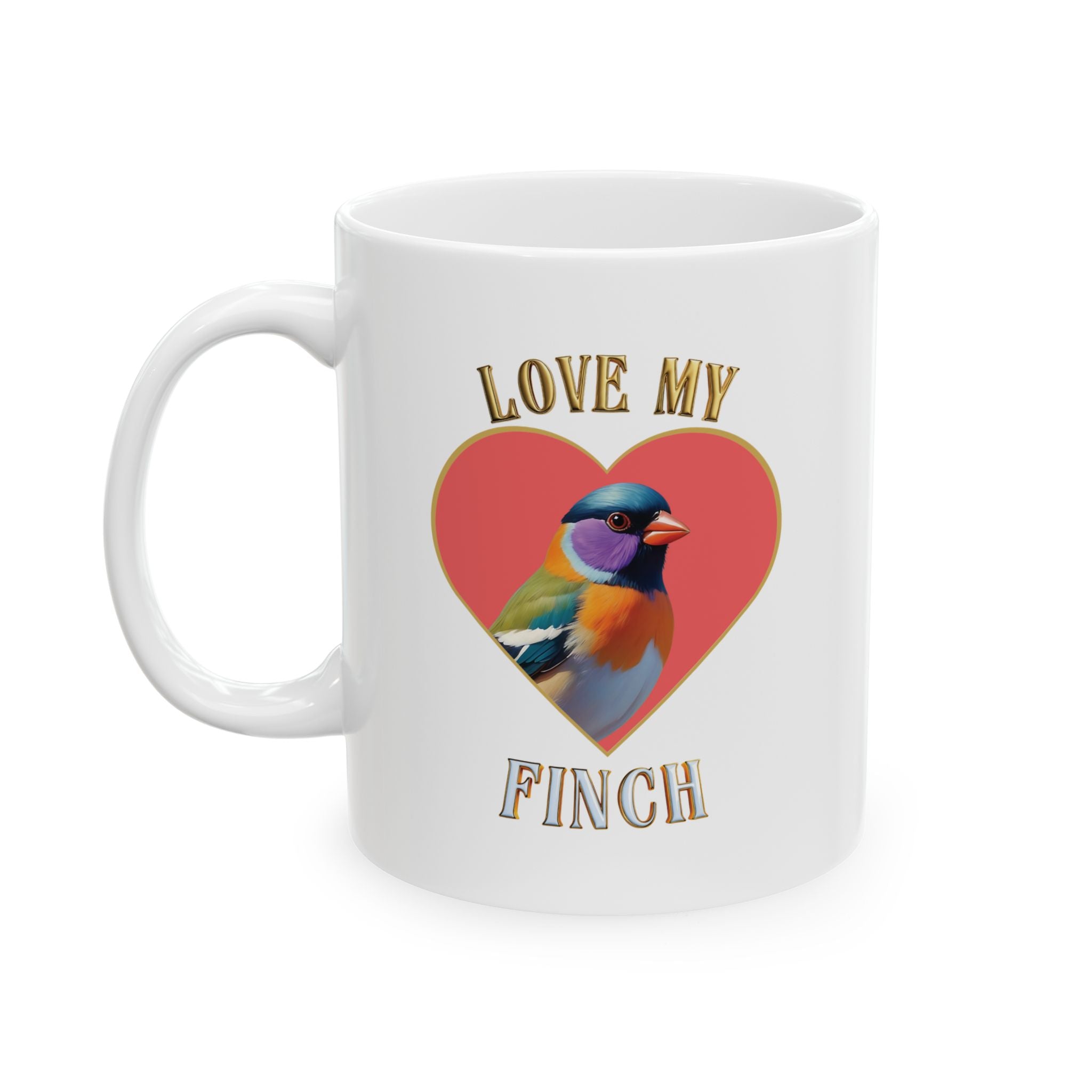 Love My Finch Heart Mug