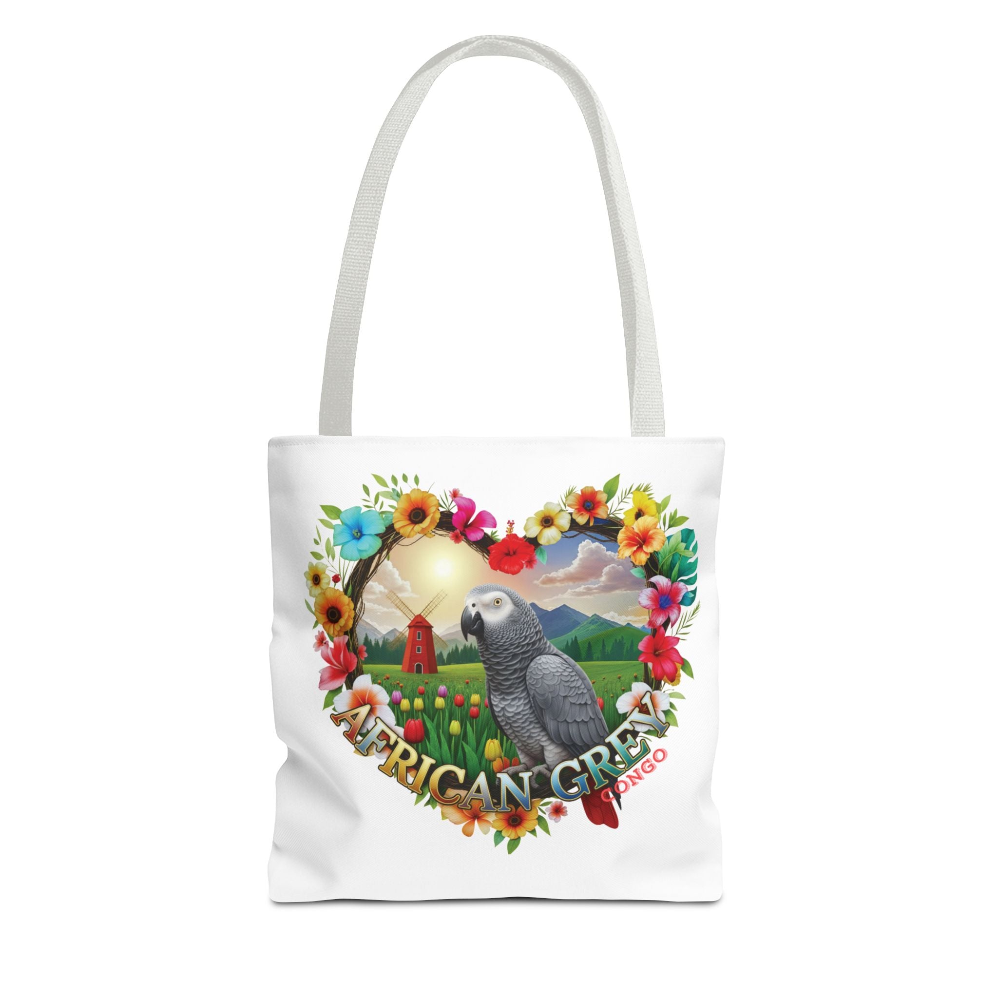 African Grey Congo Heart Tote Bag