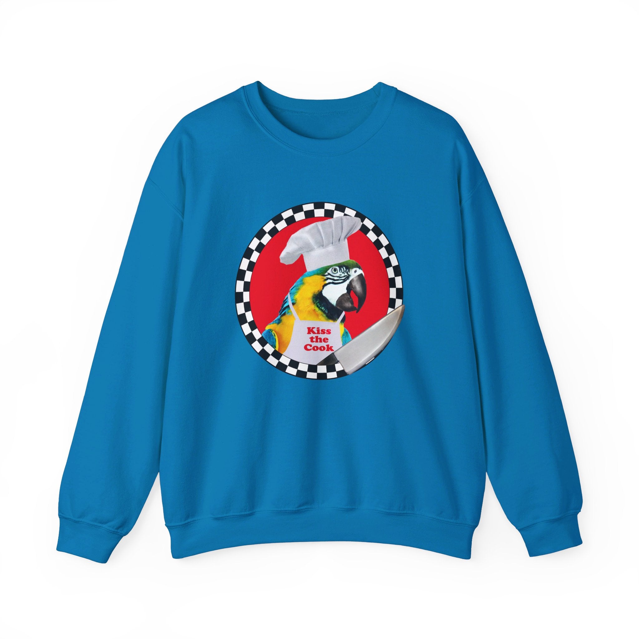 Kiss The Cook Blue And Gold Sweatshirt