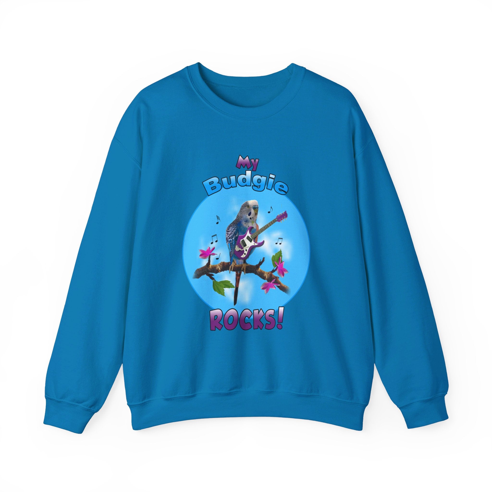 My Blue Budgie Rocks Guitar Sweatshirt