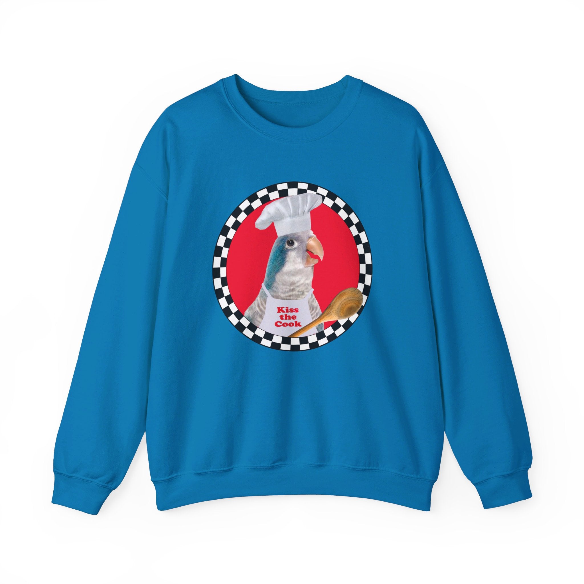 Kiss The Cook Spoon Blue Quaker Sweatshirt