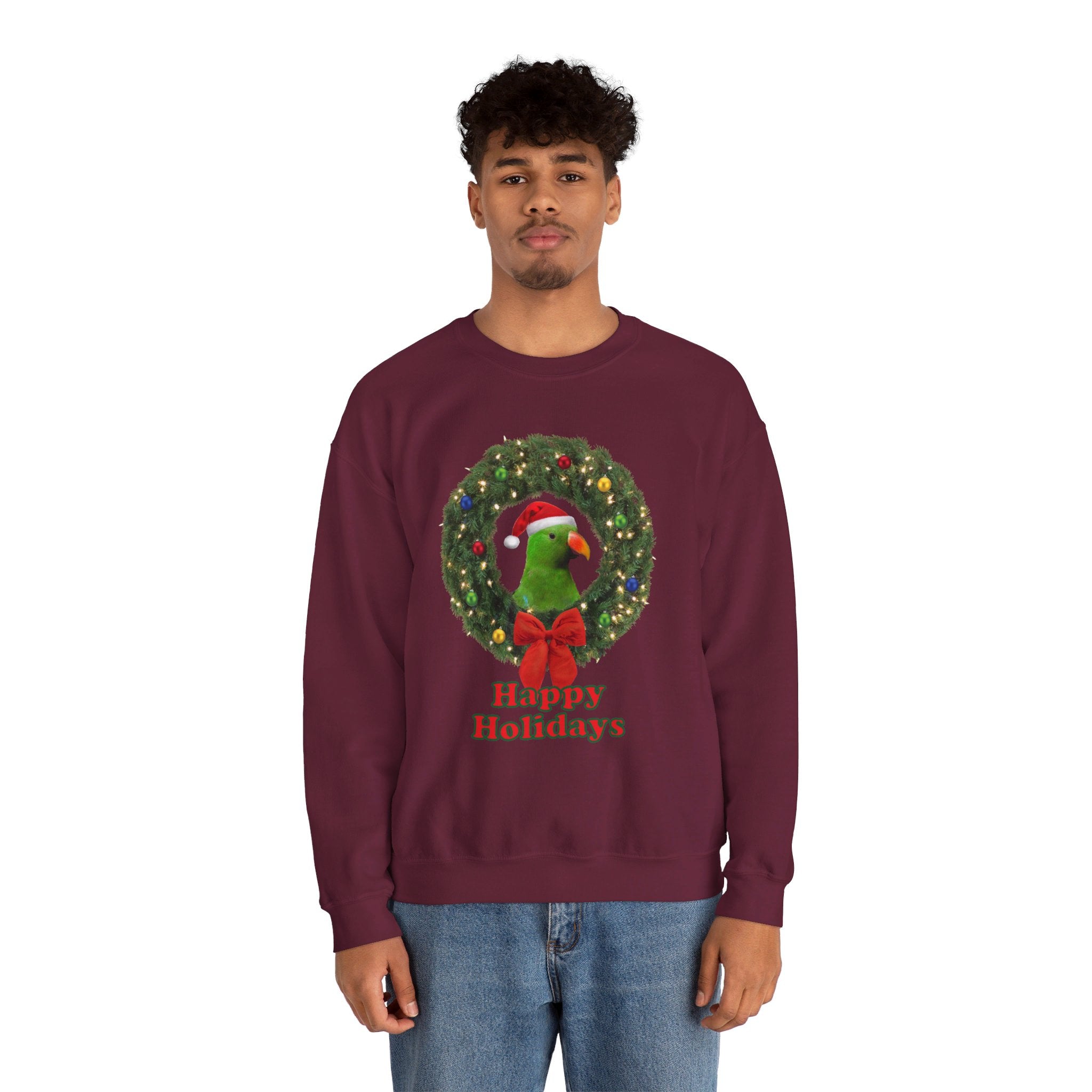 Happy Christmas Holidays Green Eclectus Sweatshirt