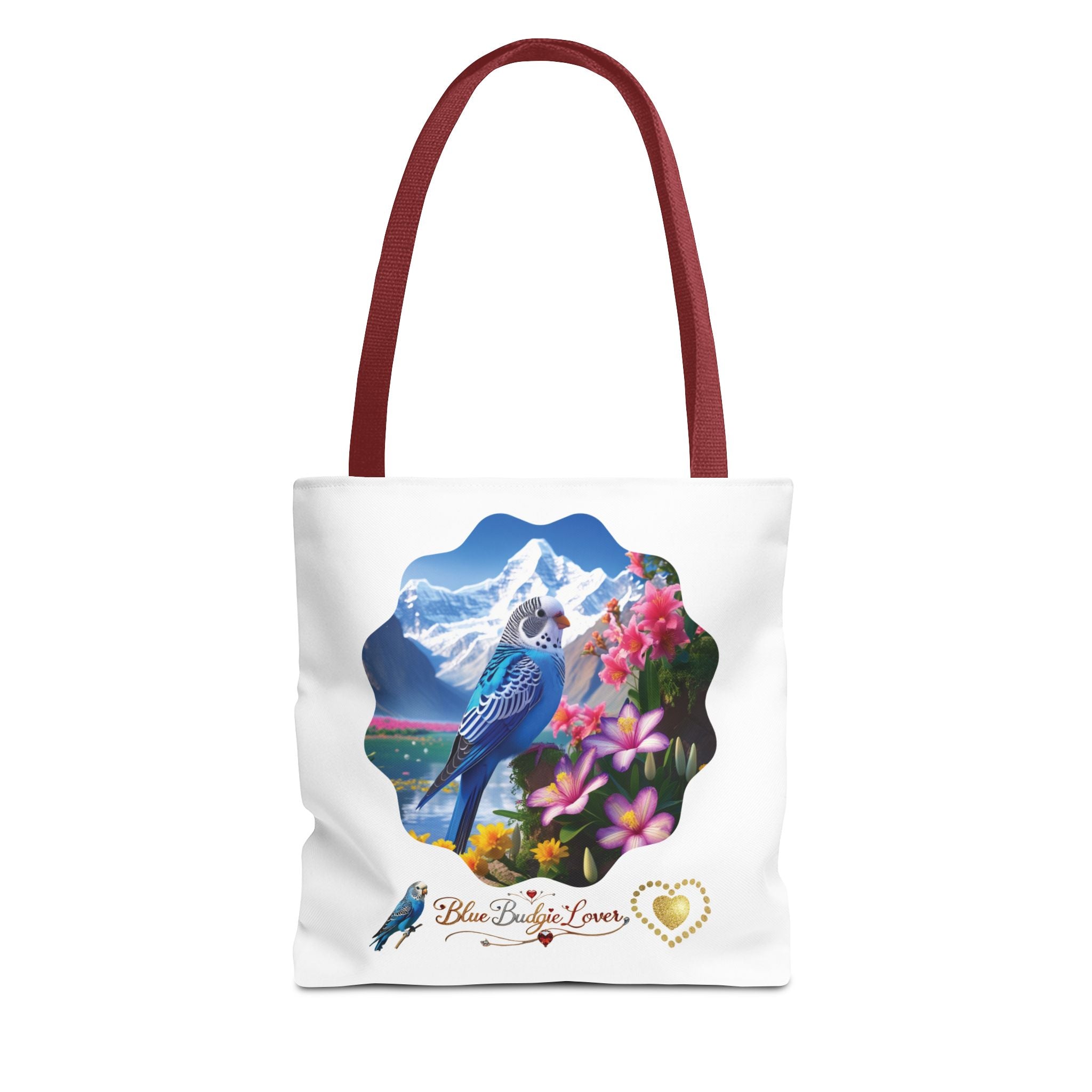 Floral Blue Budgie Nature Tote Bag