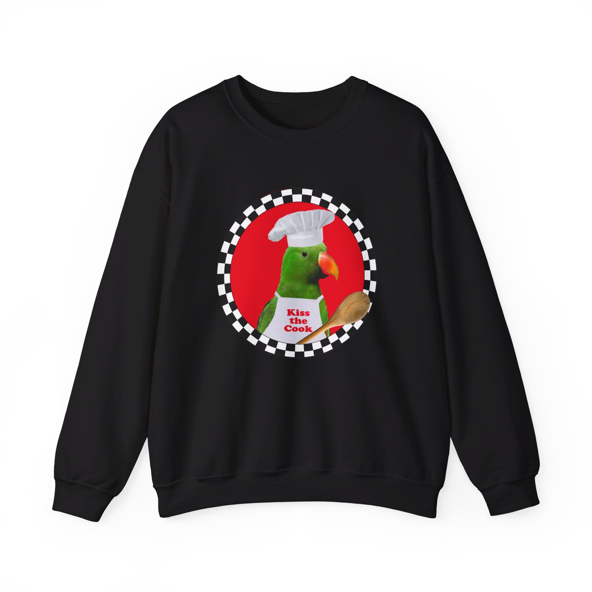 Kiss The Cook Spoon Green Eclectus Sweatshirt