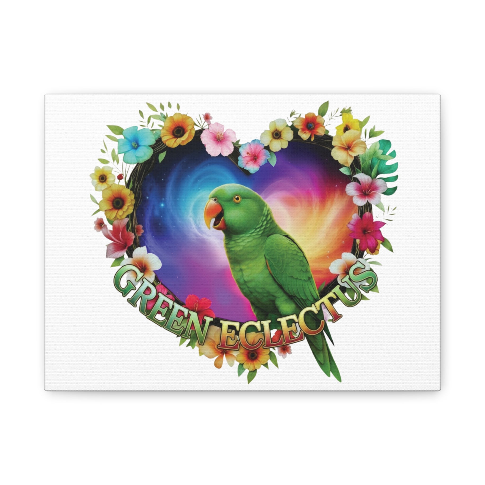 Green Eclectus Heart Design Wall-Hanging