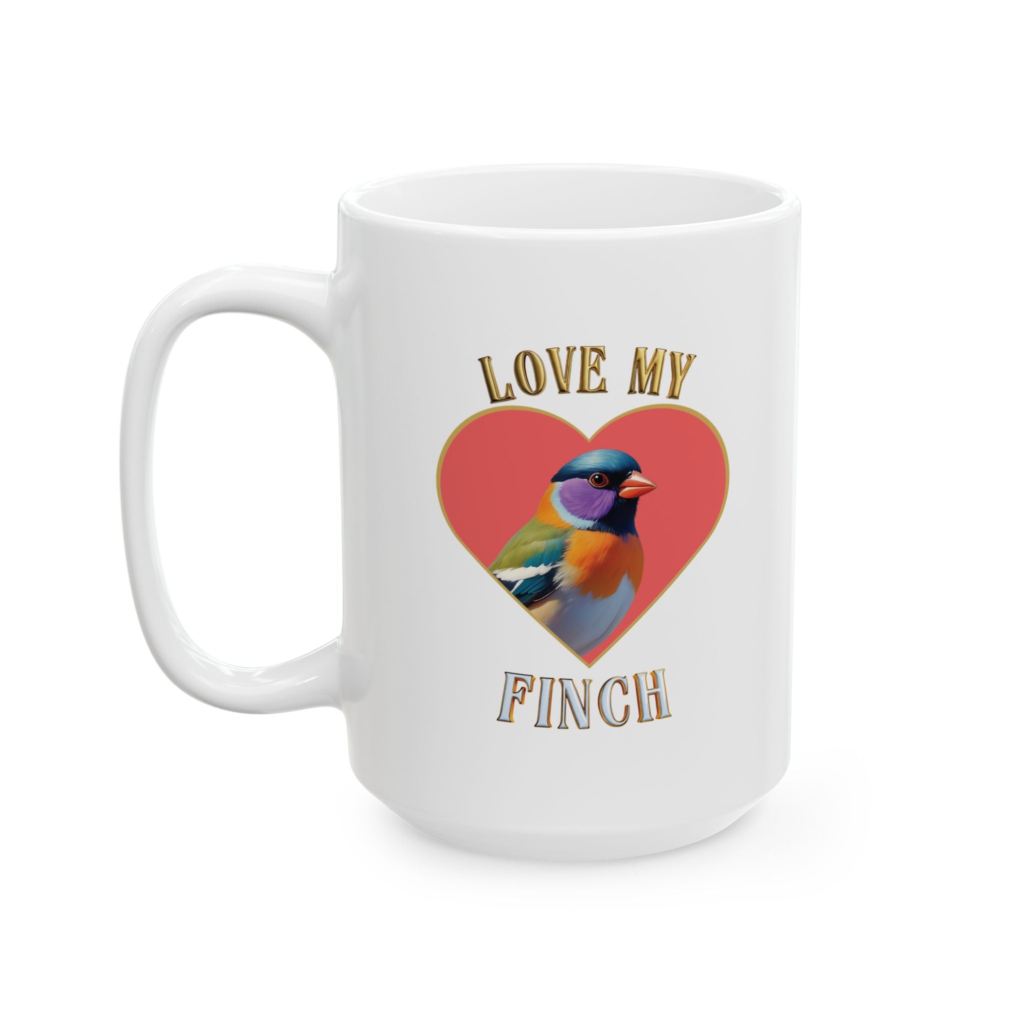 Love My Finch Heart Mug