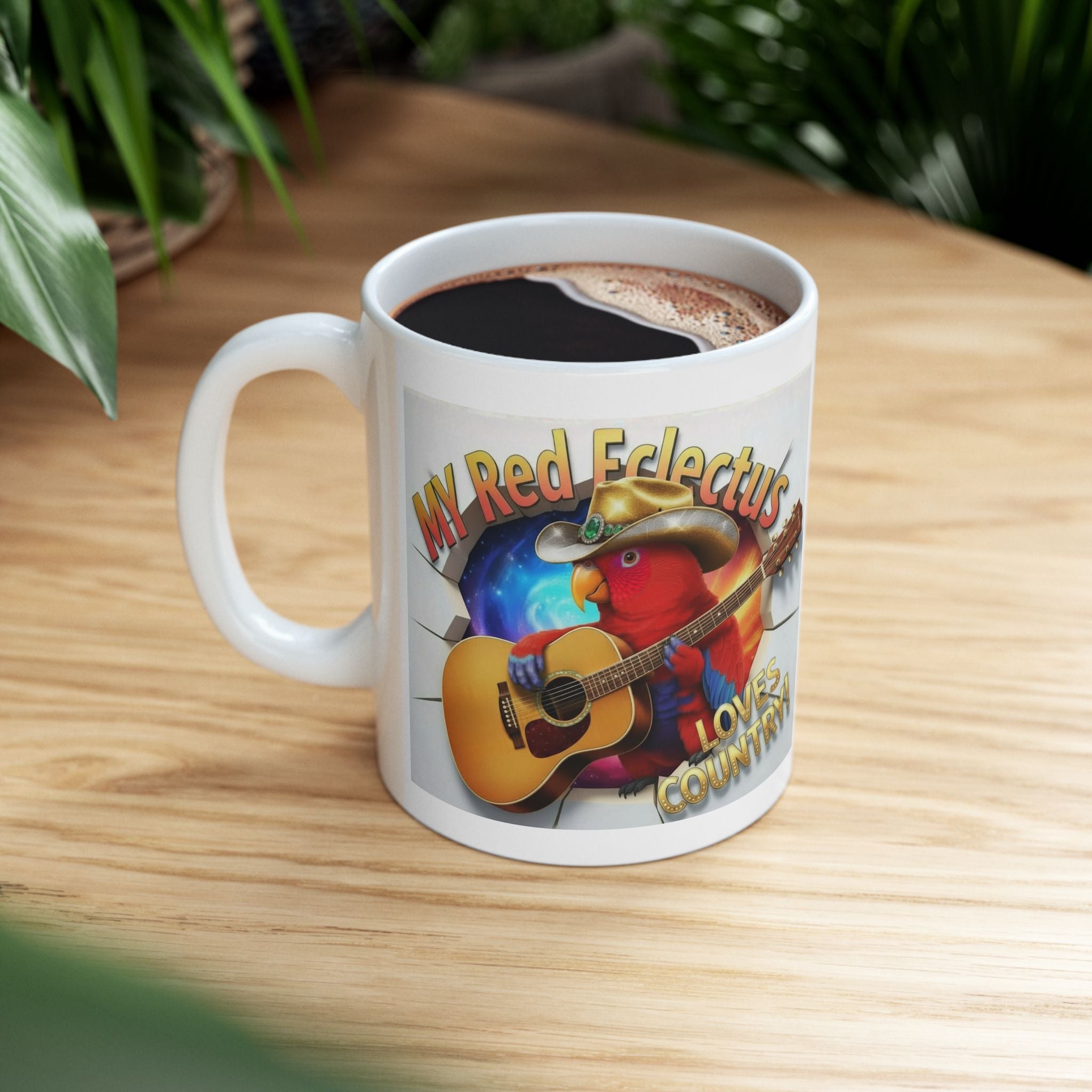 My Red Eclectus Loves Country Mug