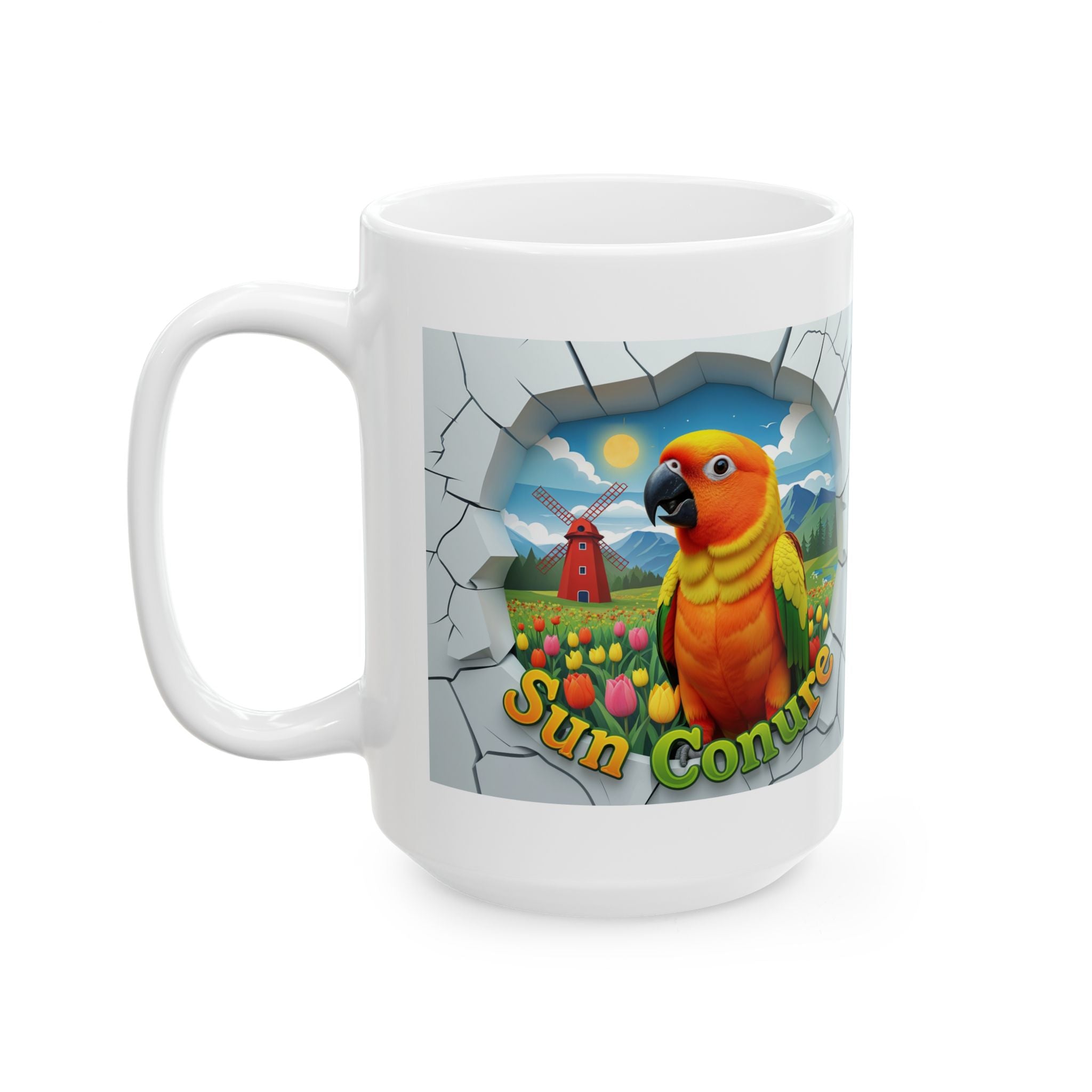 Sun Conure Meadow Scenic Mug