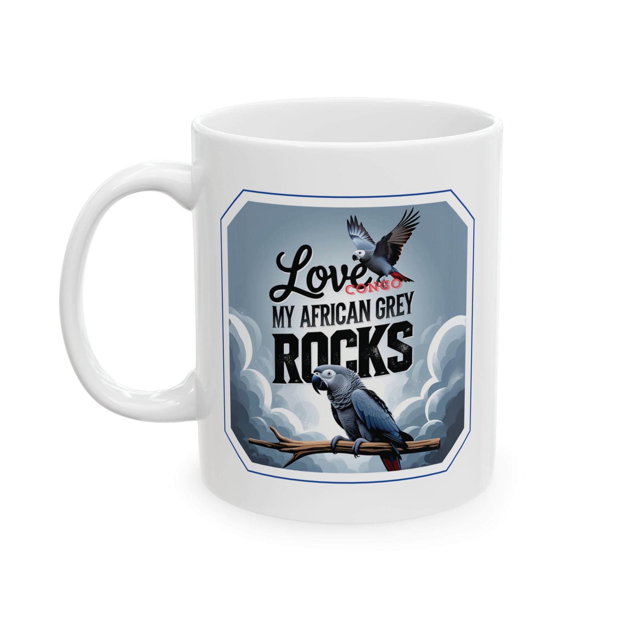 African Grey Ceramic Mug