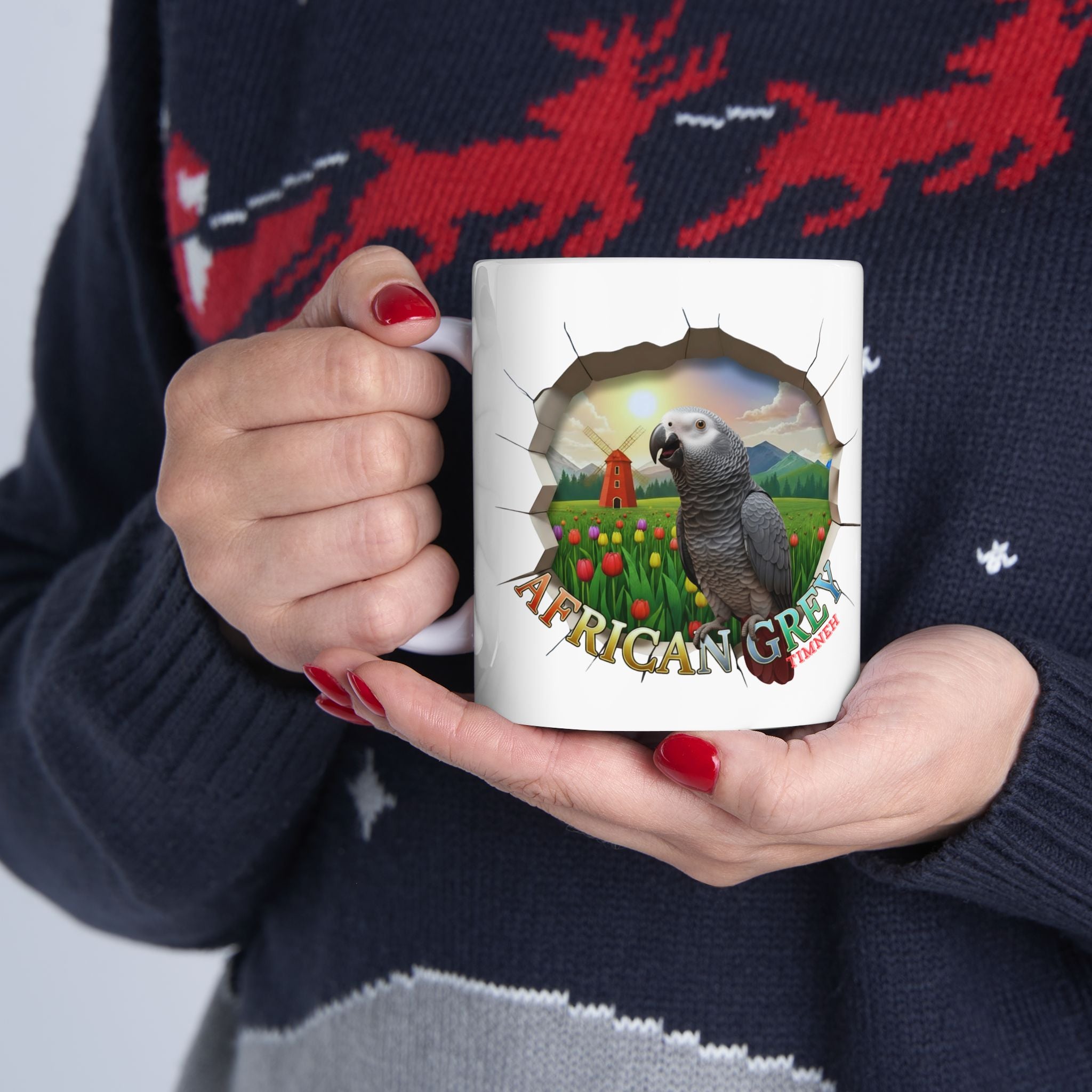 African Grey Timneh Meadow Mug