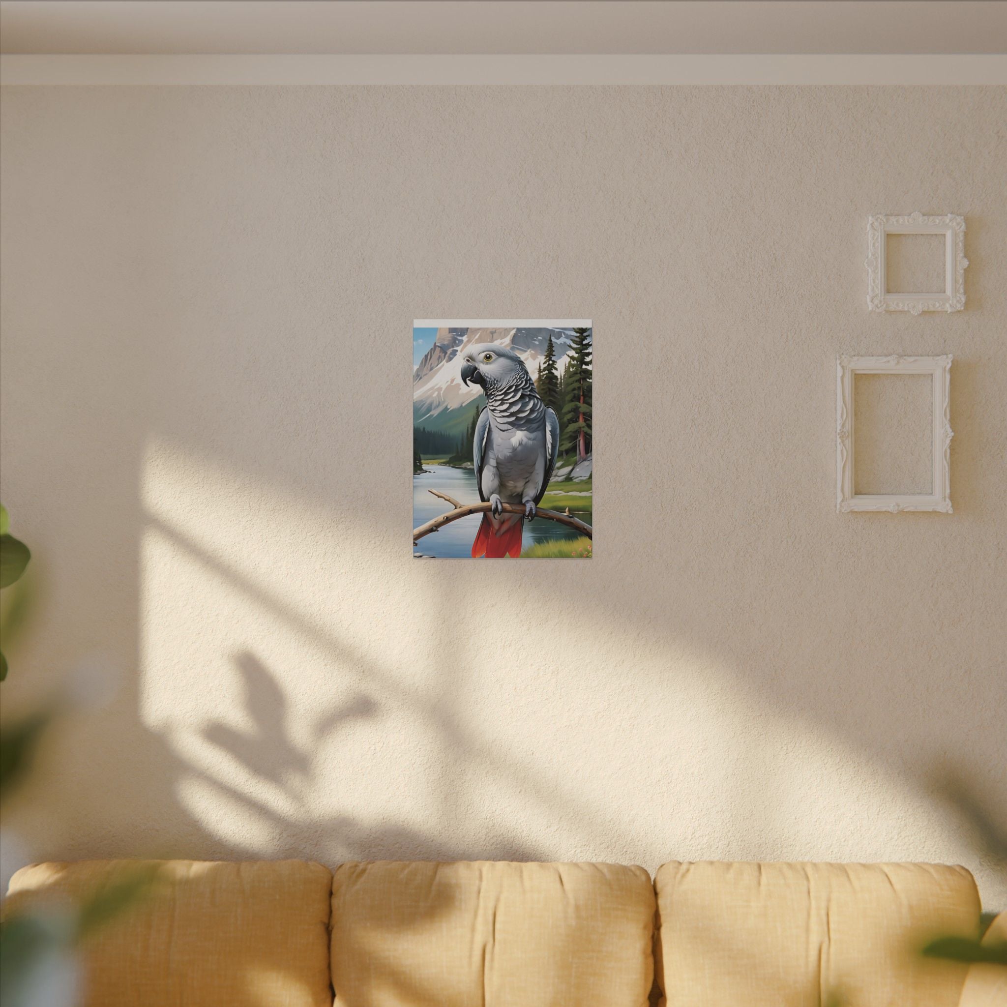 African Grey Congo Canvas Wall Hangings