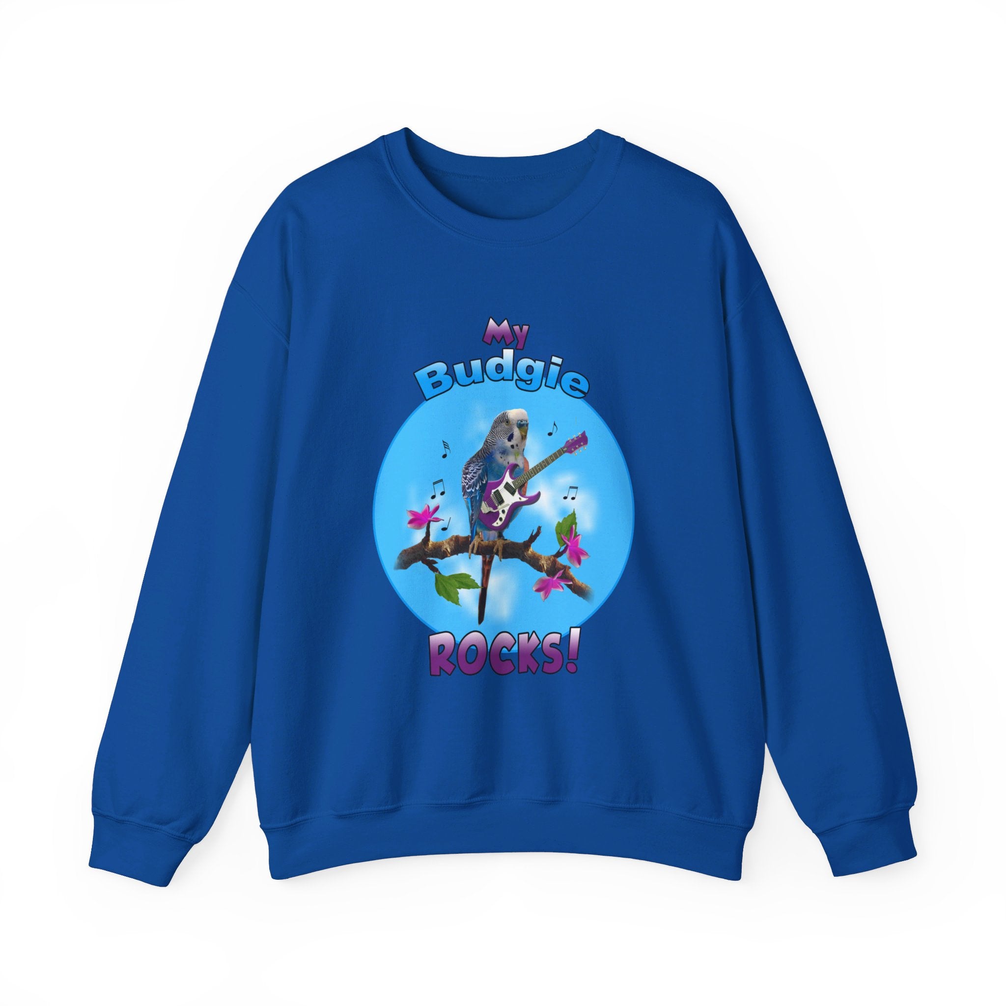 My Blue Budgie Rocks Guitar Sweatshirt