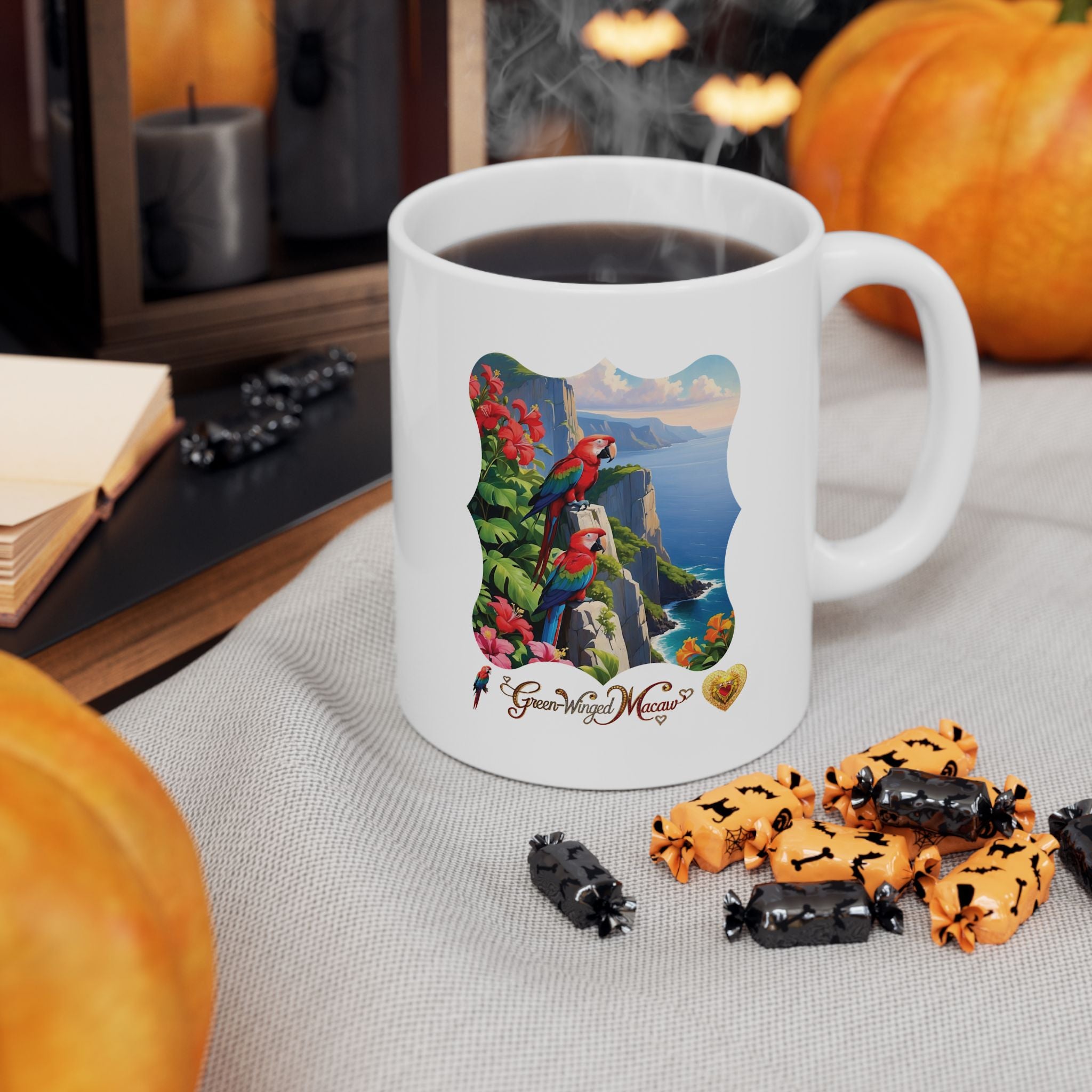 Green-Winged Macaw Mountain Scenic Mug