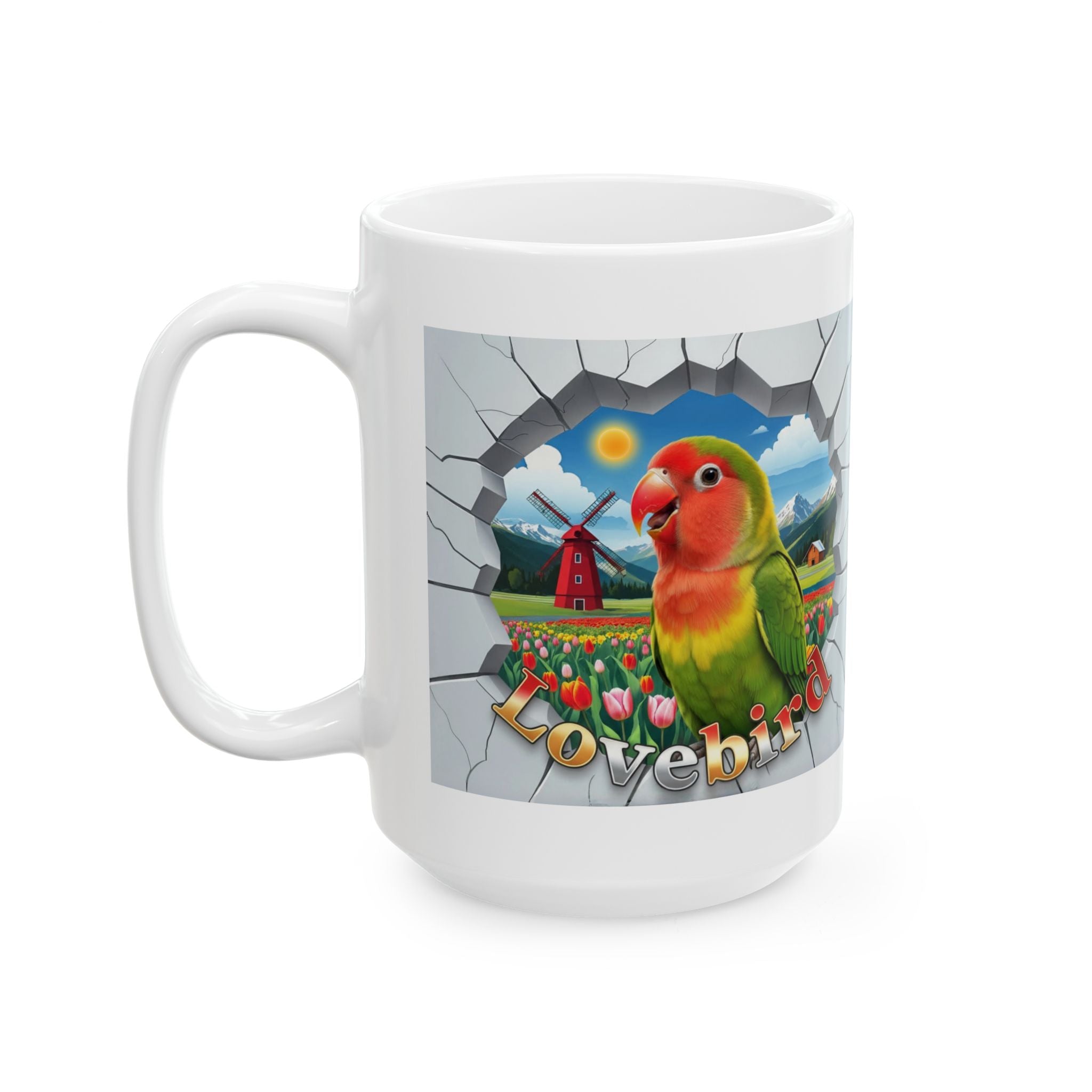 Lovebird Meadow Scenic Mug