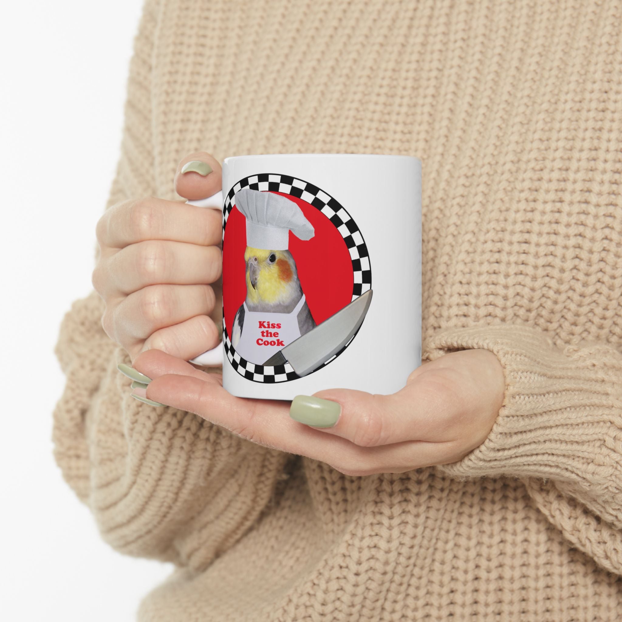 Kiss The Cook Cockatiel Mug