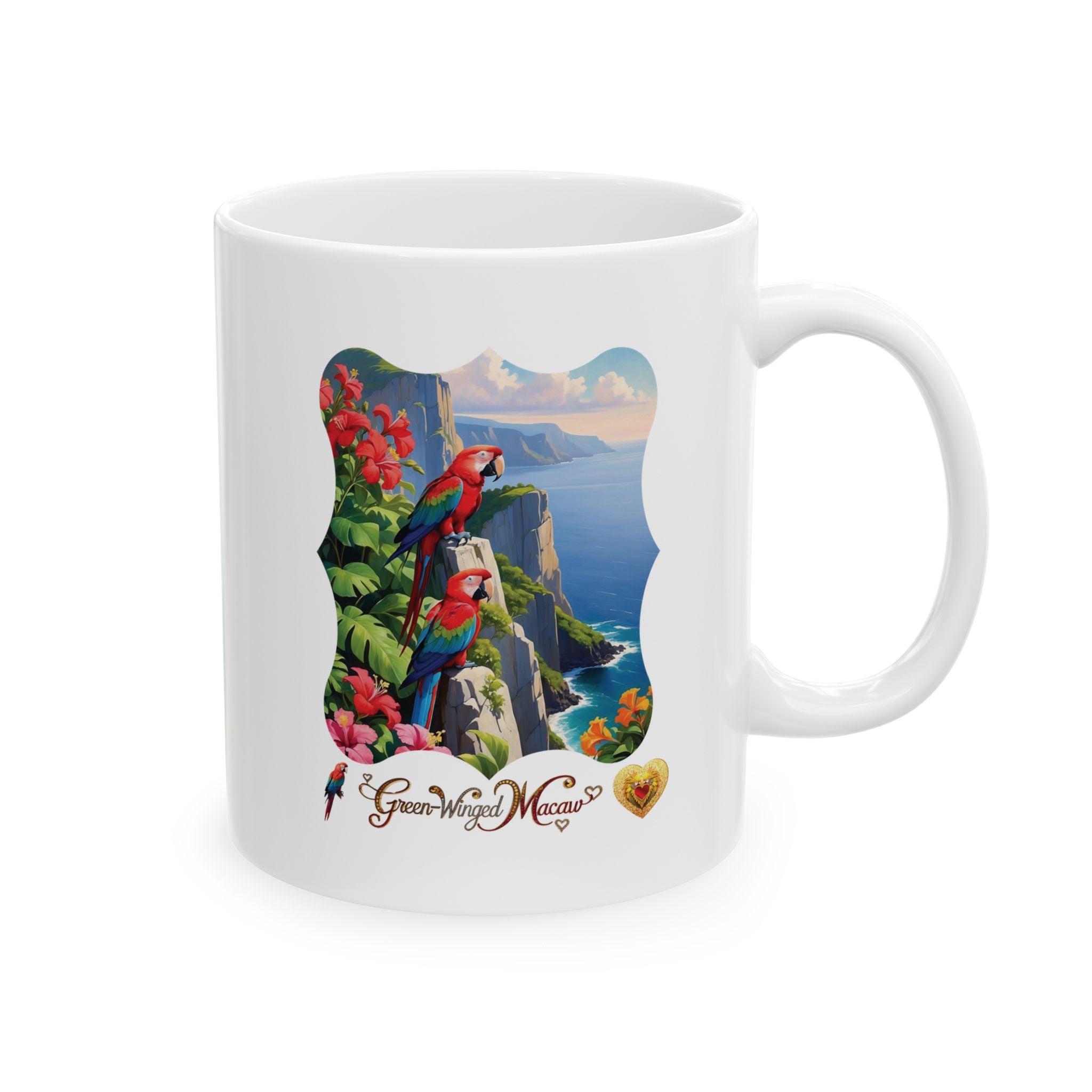 Green-Winged Macaw Mountain Scenic Mug