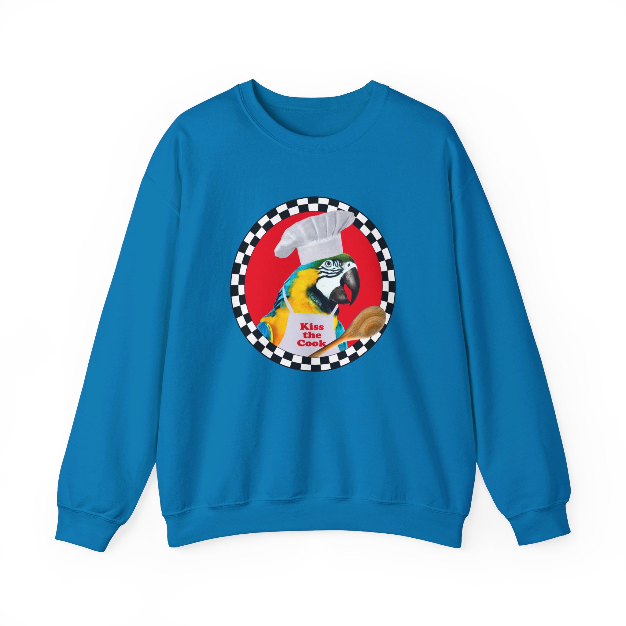 Kiss The Cook Spoon Blue And Gold Sweatshirt